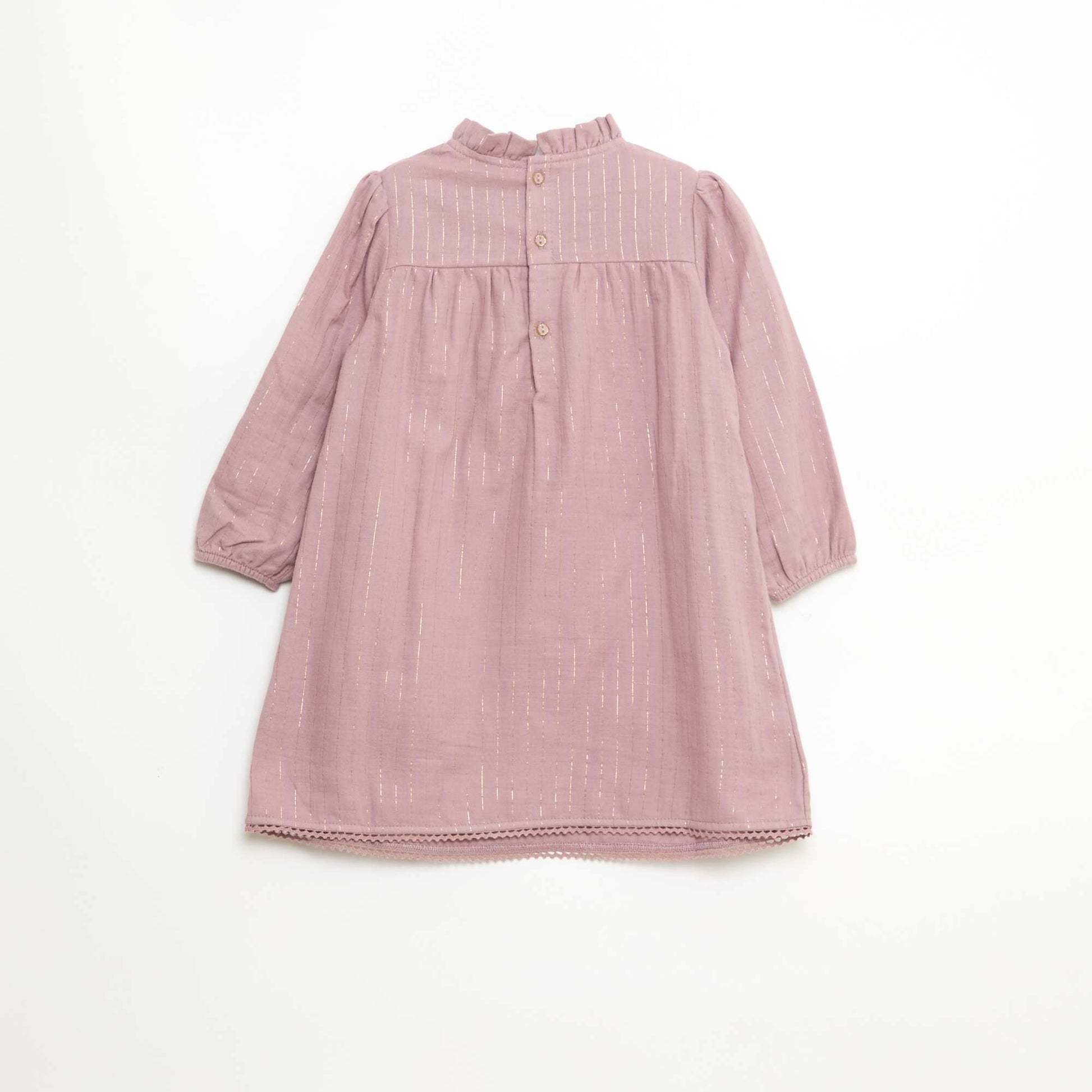 Robe en gaze de coton avec fils brillants ROSE