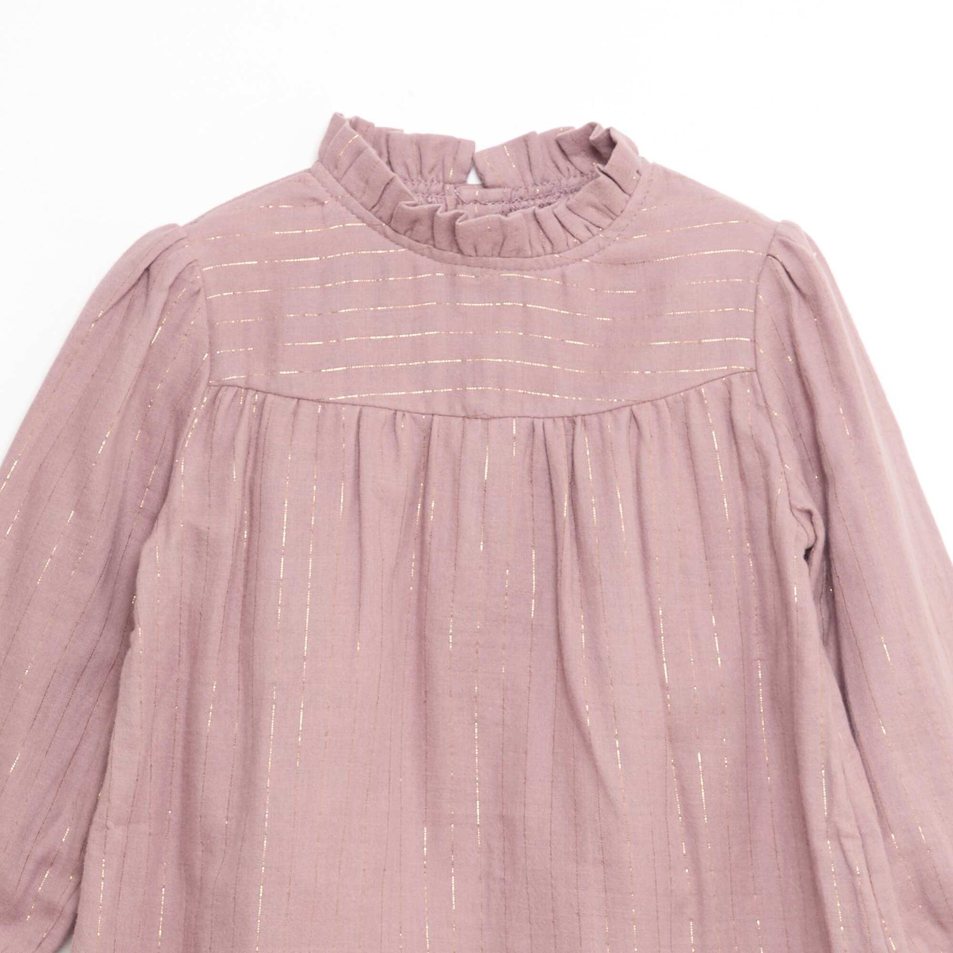 Robe en gaze de coton avec fils brillants ROSE
