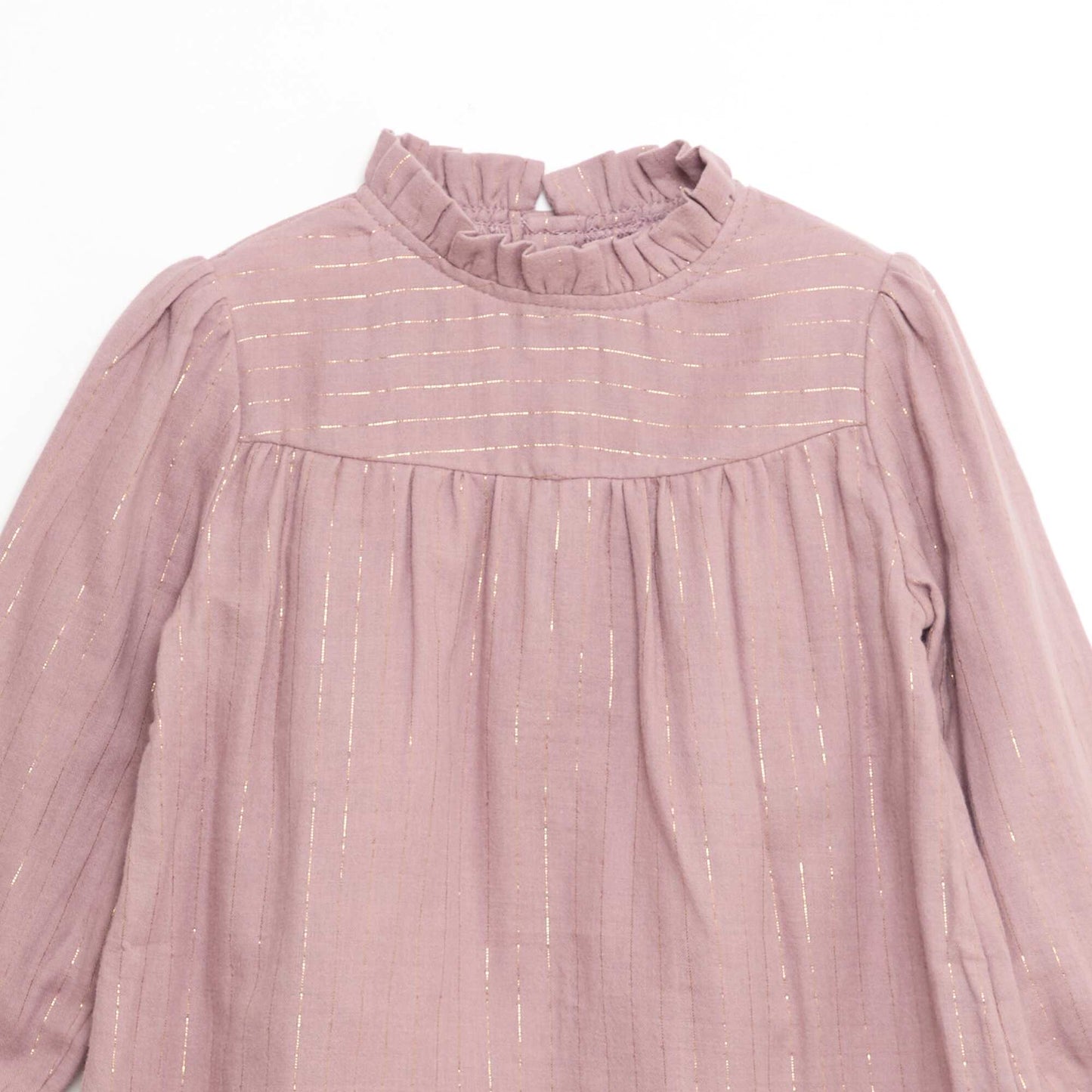 Robe en gaze de coton avec fils brillants ROSE