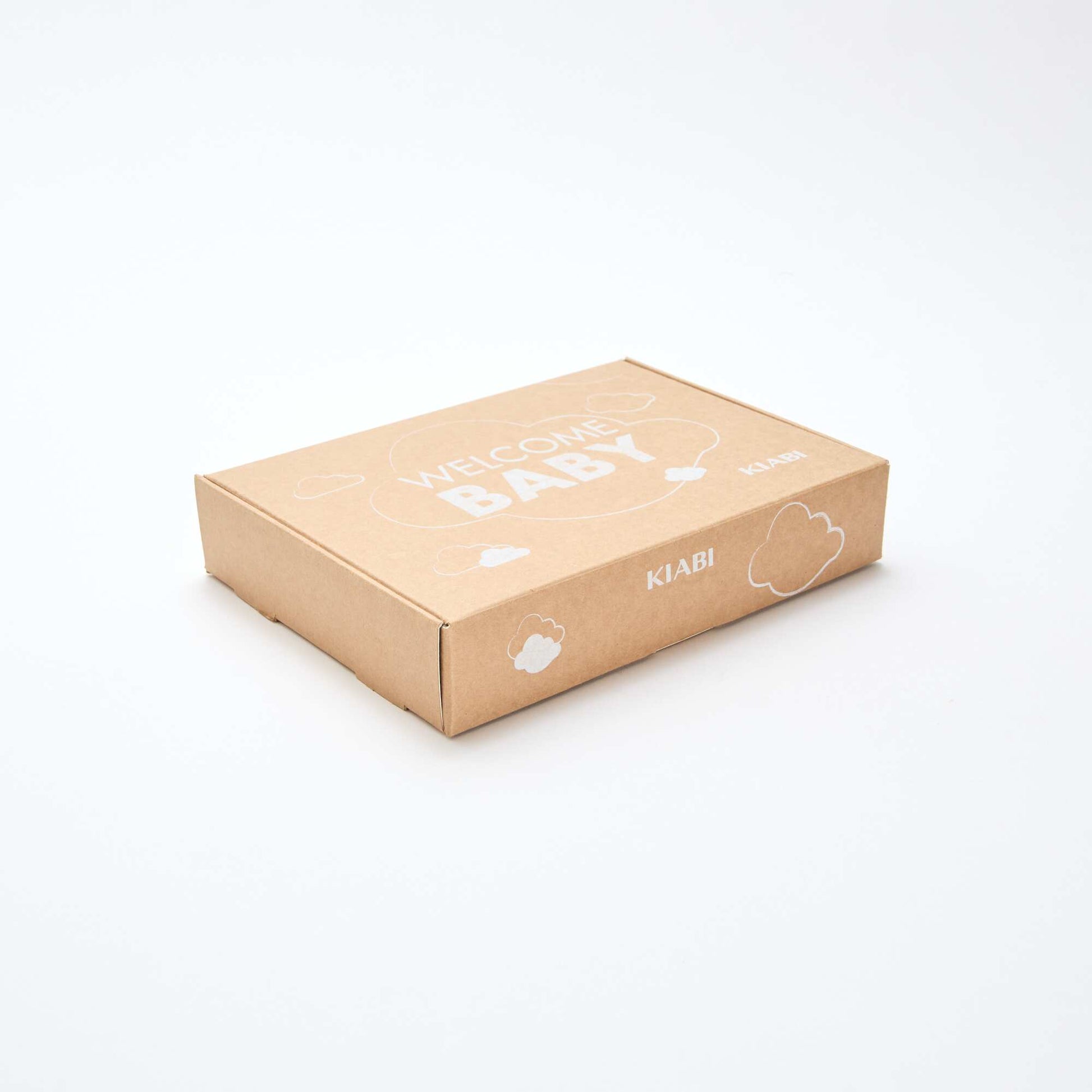 GIFTBOX Combinaison + chaussette + lange + bavoir BLANC