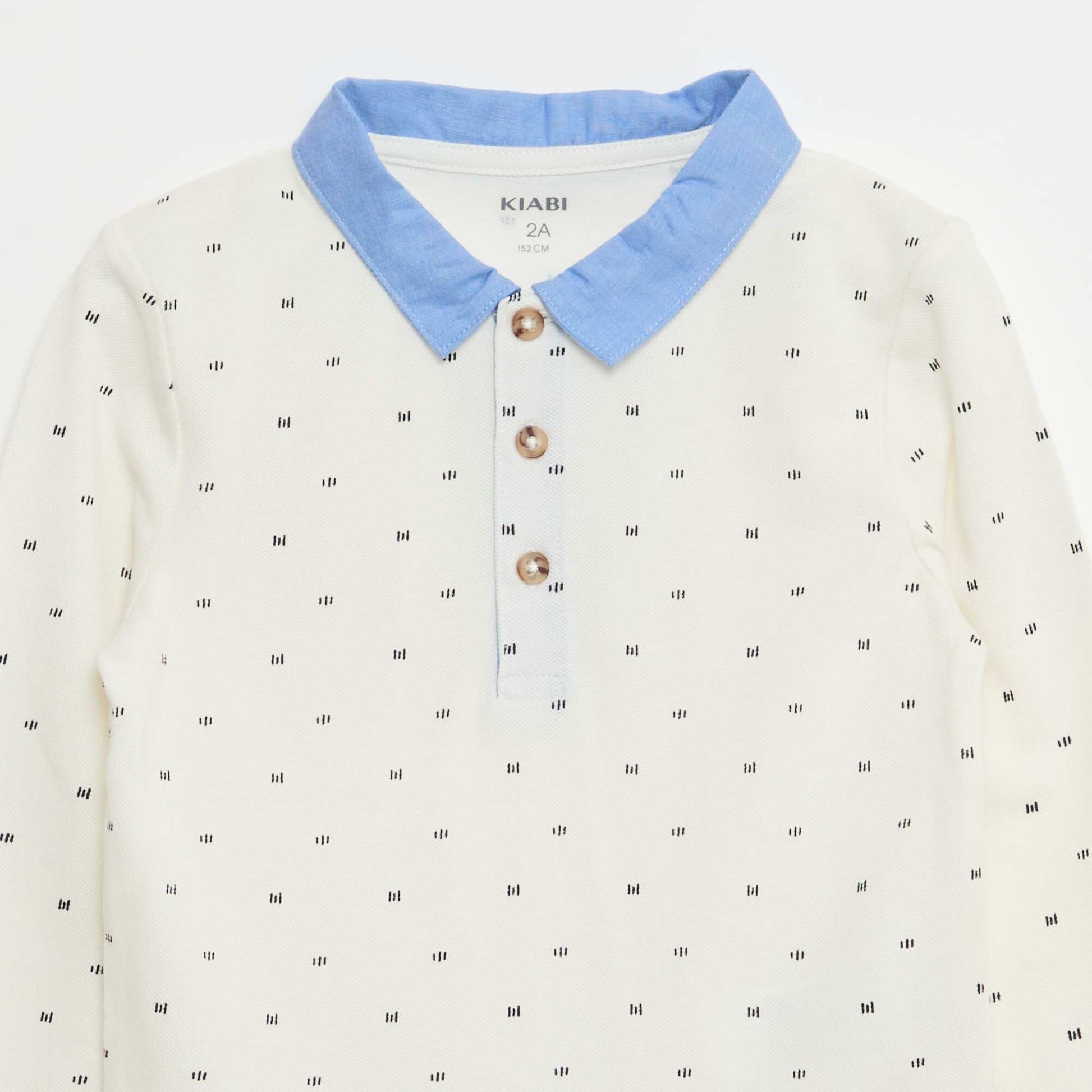 Polo manches longues effet 2-en-1 BLANC
