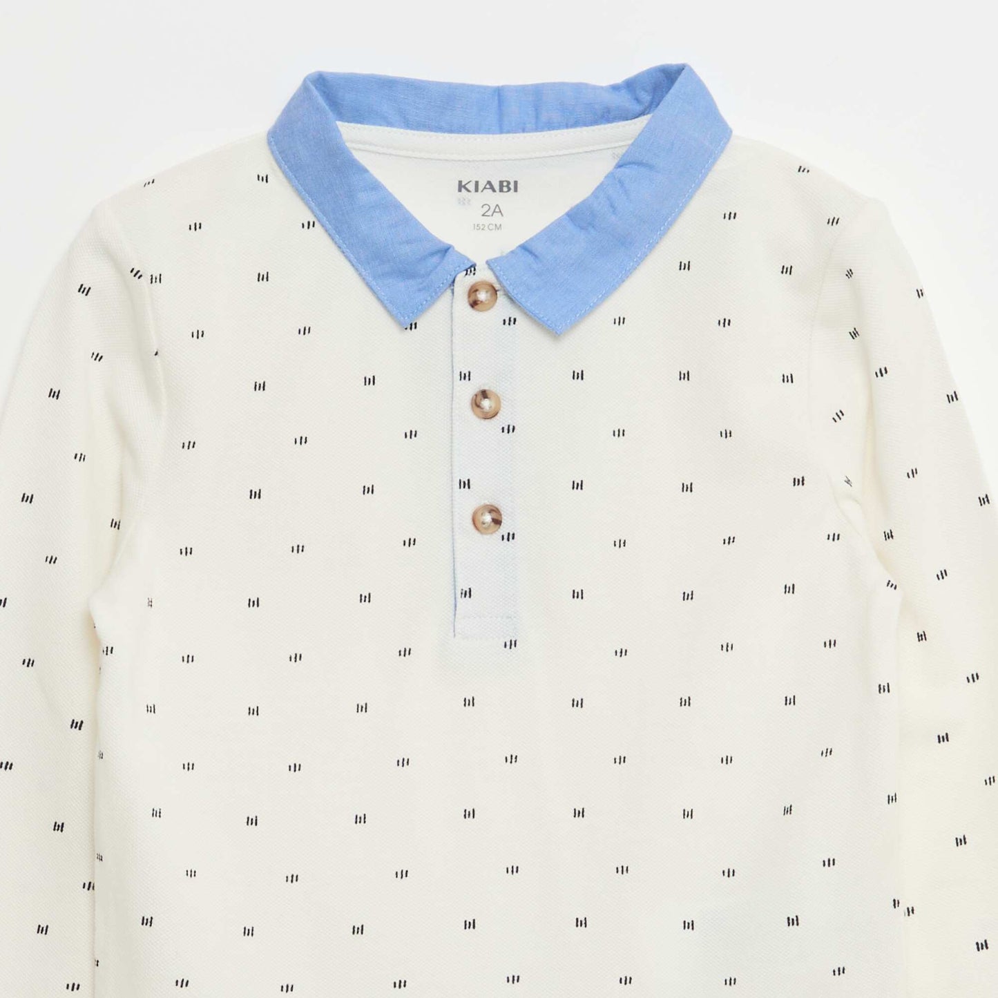 Polo manches longues effet 2-en-1 BLANC