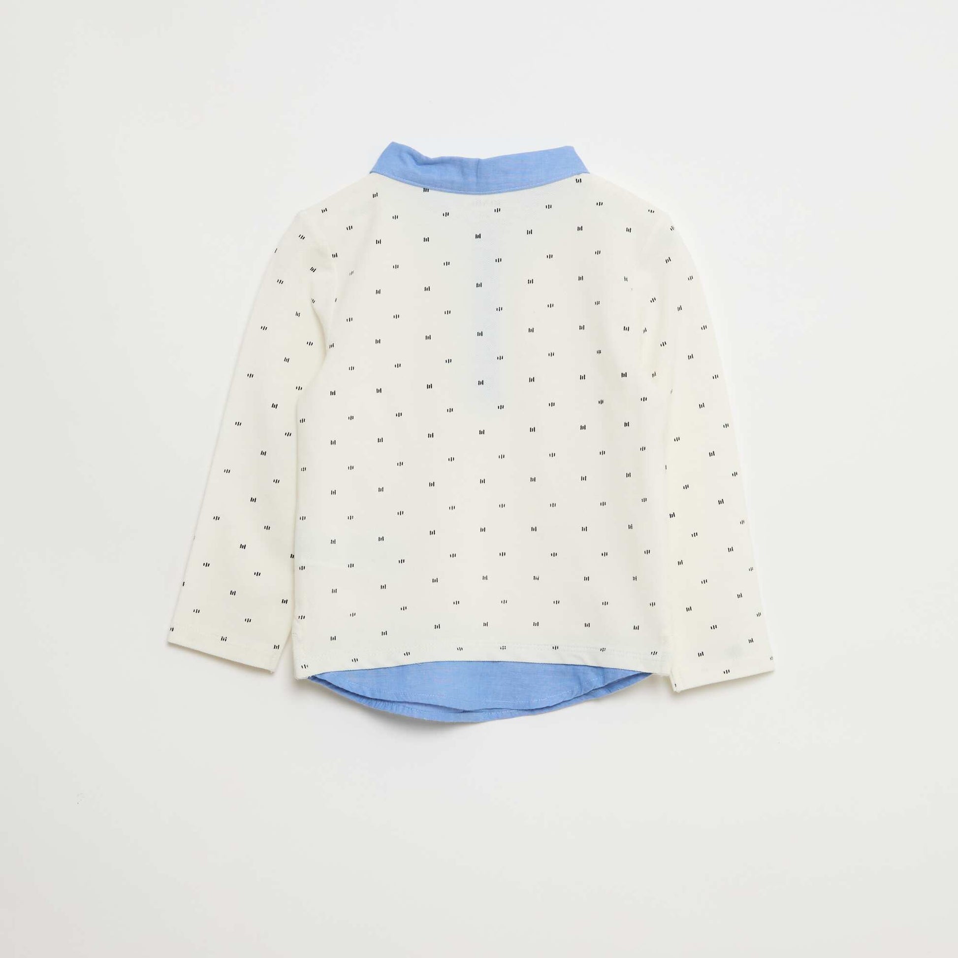Polo manches longues effet 2-en-1 BLANC