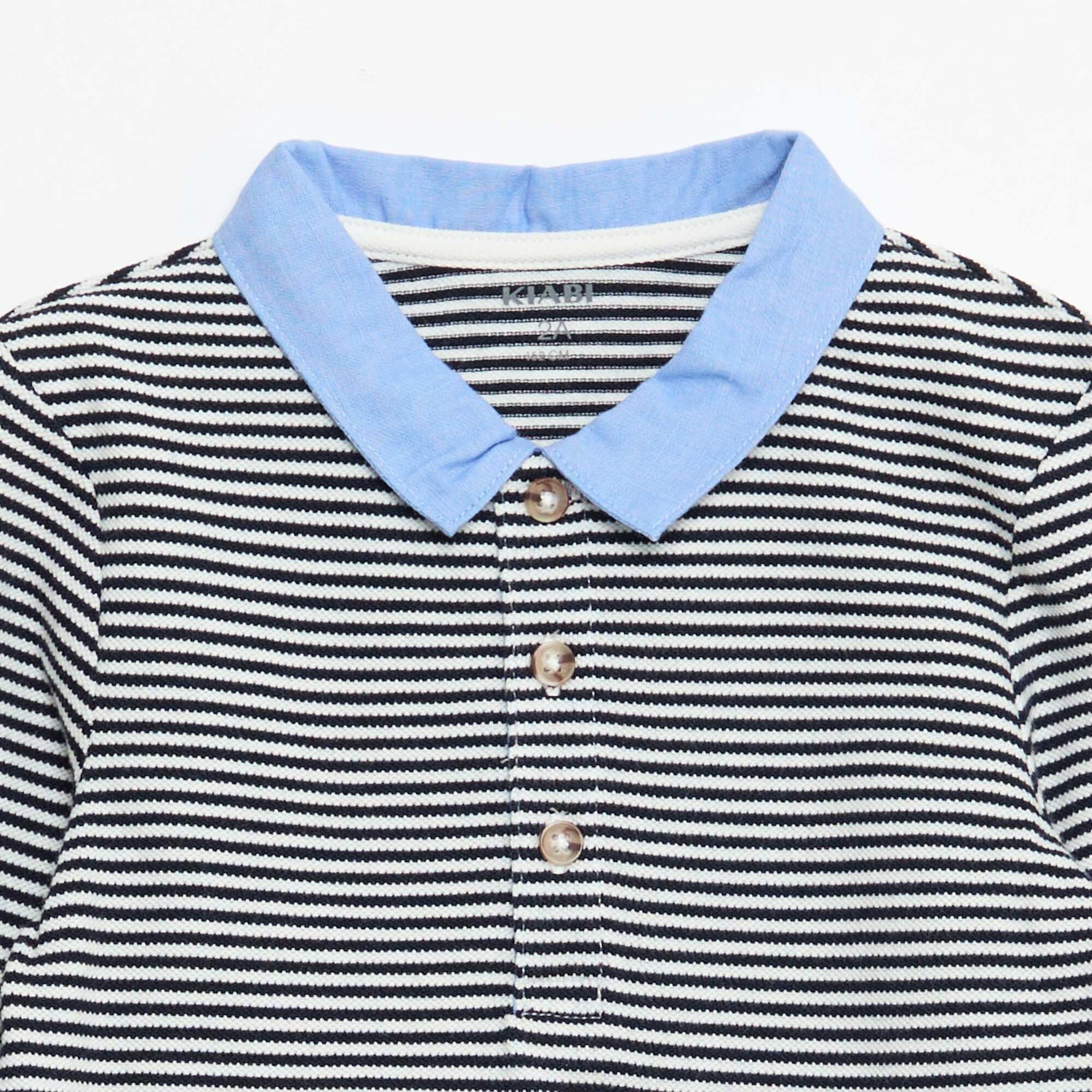 Polo manches longues effet 2-en-1 BLANC