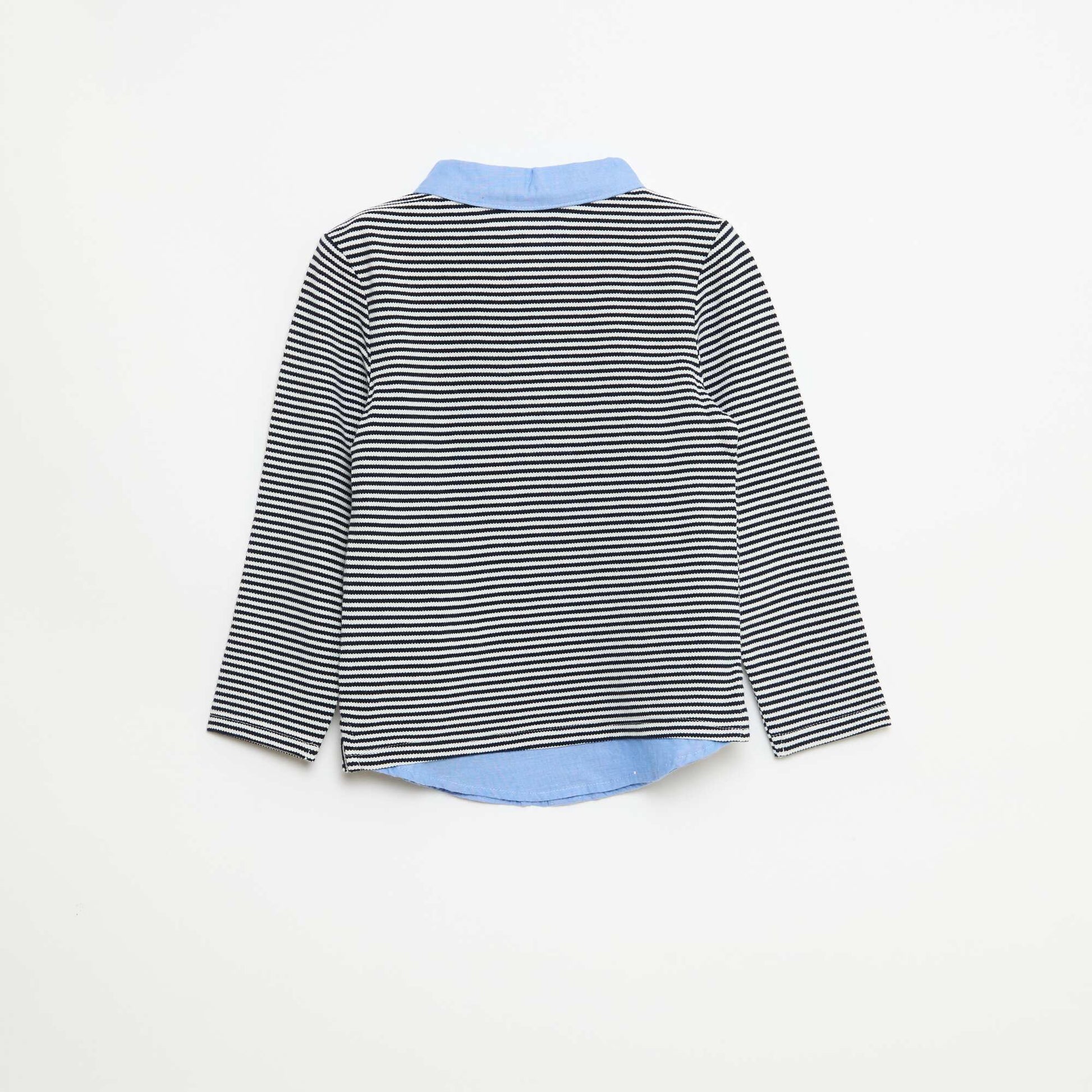 Polo manches longues effet 2-en-1 BLANC