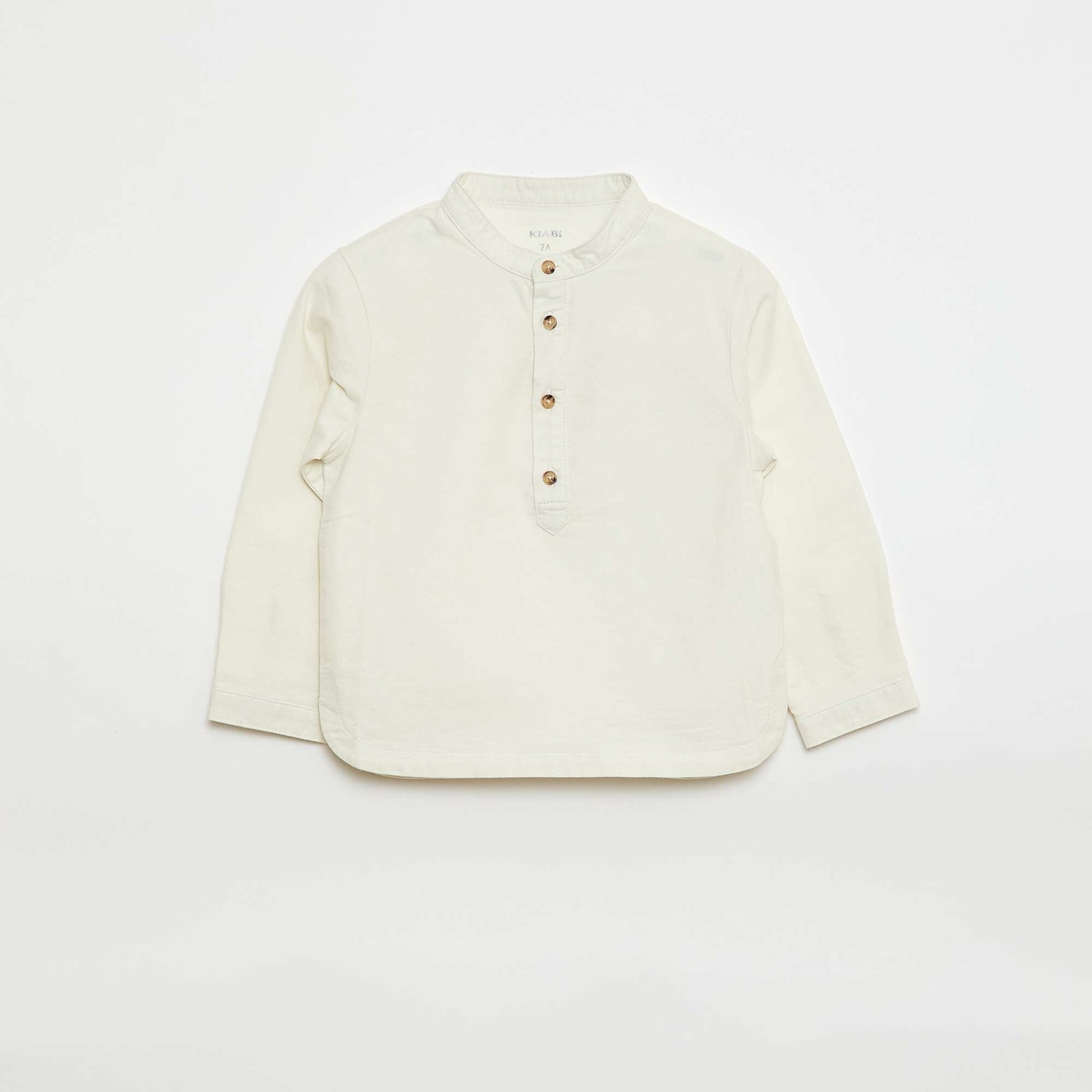 Chemise oxford avec col mao BLANC