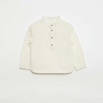Chemise oxford avec col mao BLANC