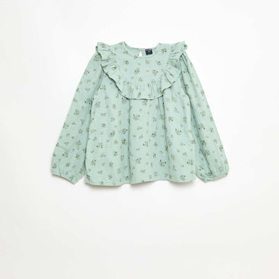 Blouse en double gaze de coton VERT