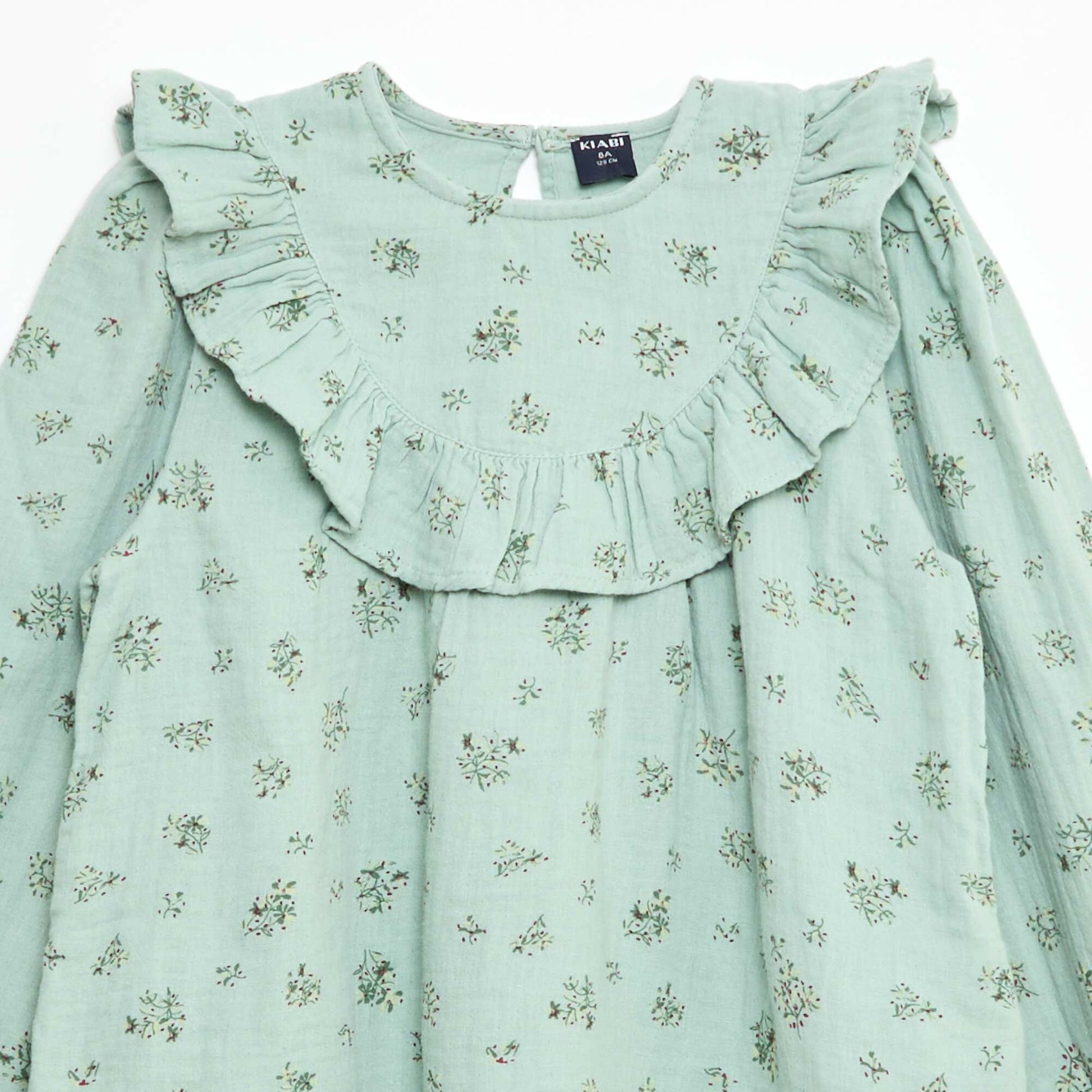 Blouse en double gaze de coton VERT