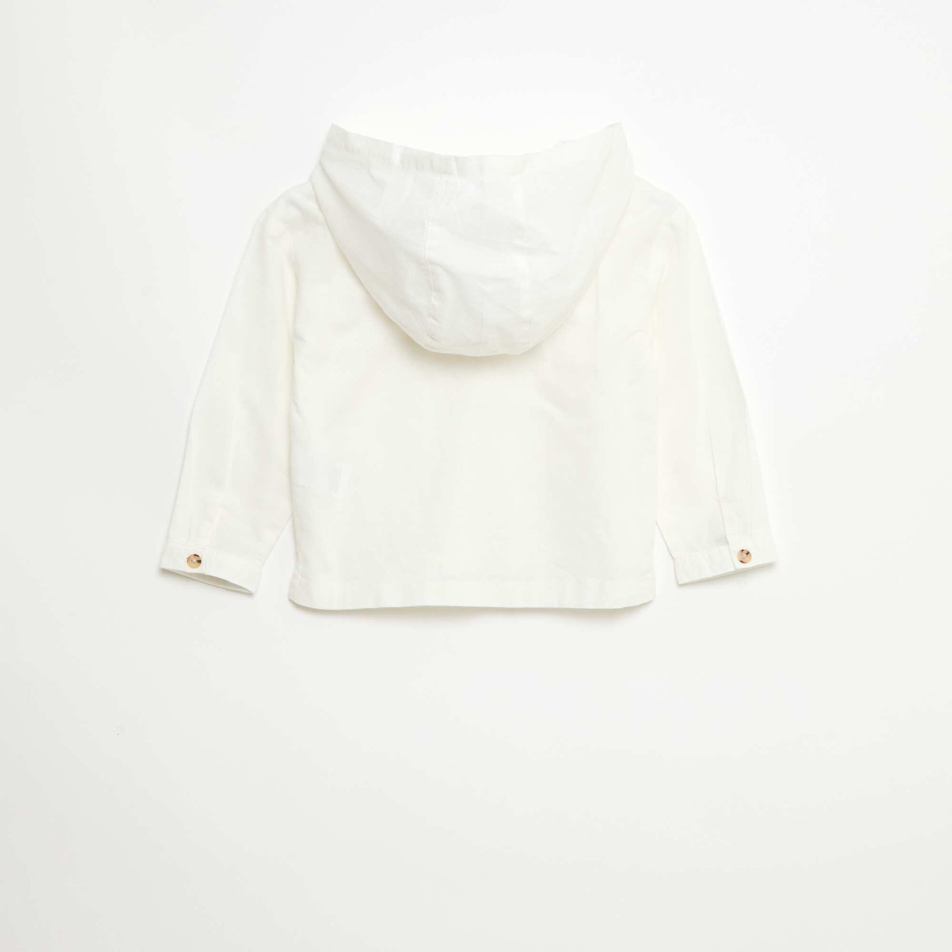 Chemise à capuche en lin mélangé BLANC