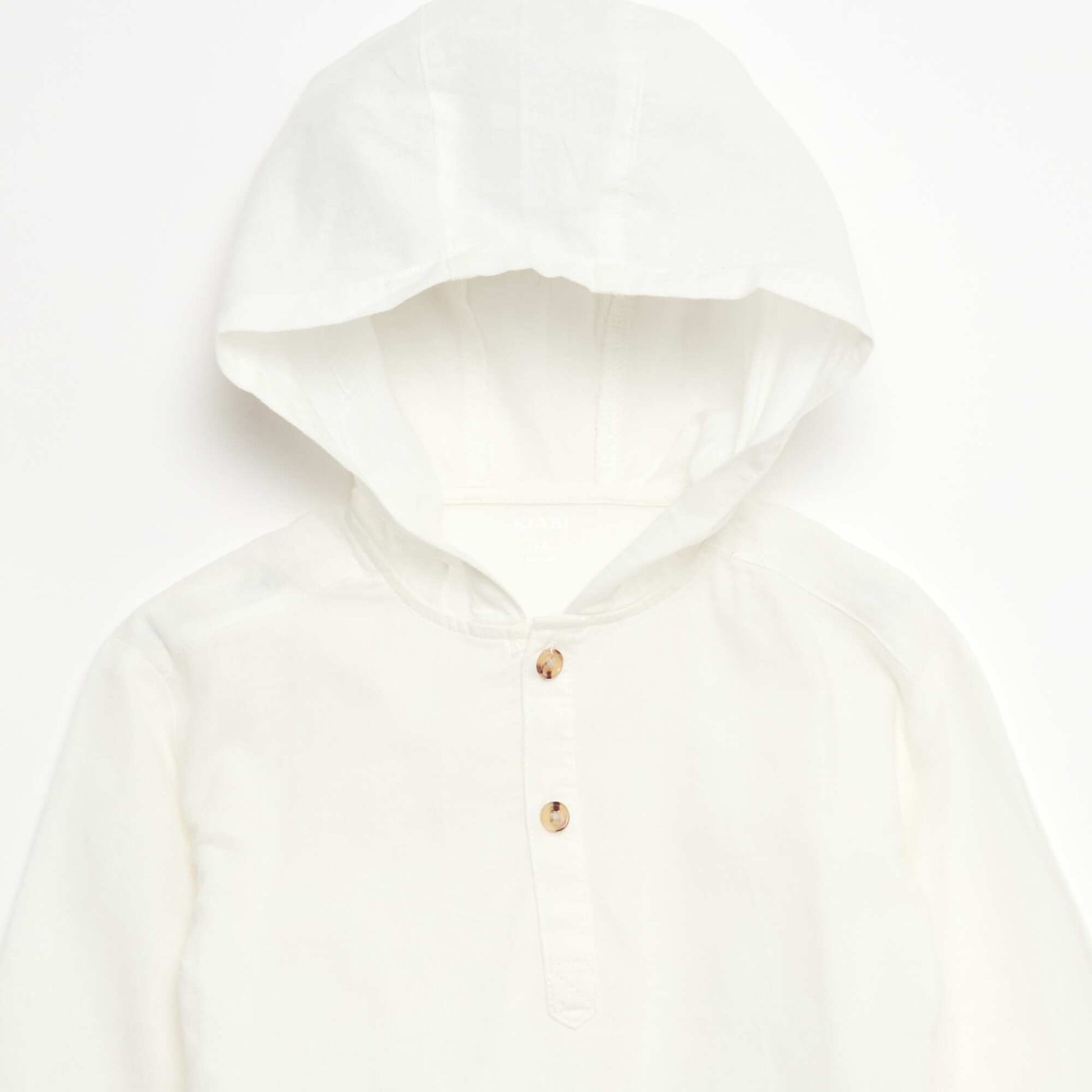 Chemise à capuche en lin mélangé BLANC
