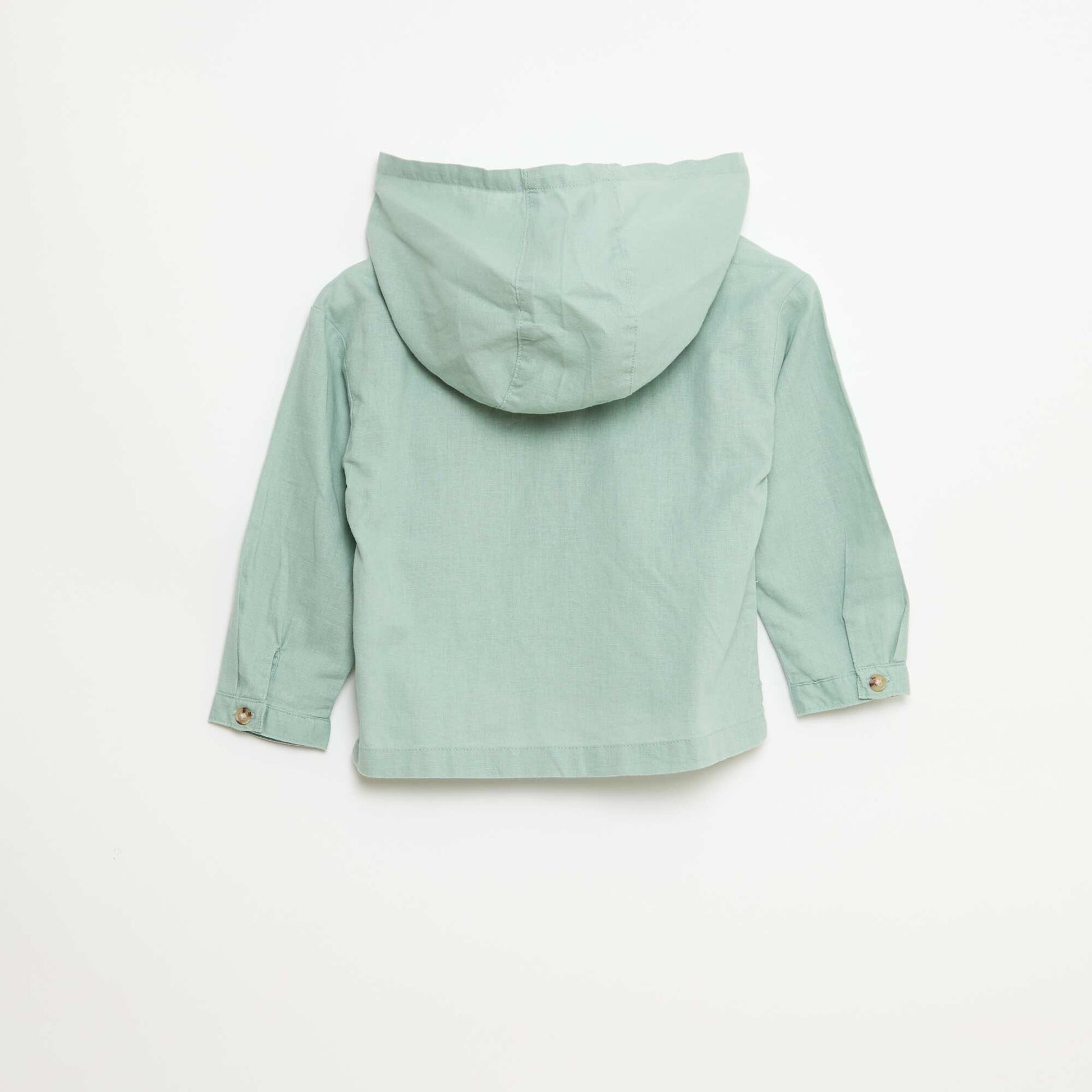 Chemise à capuche en lin mélangé VERT