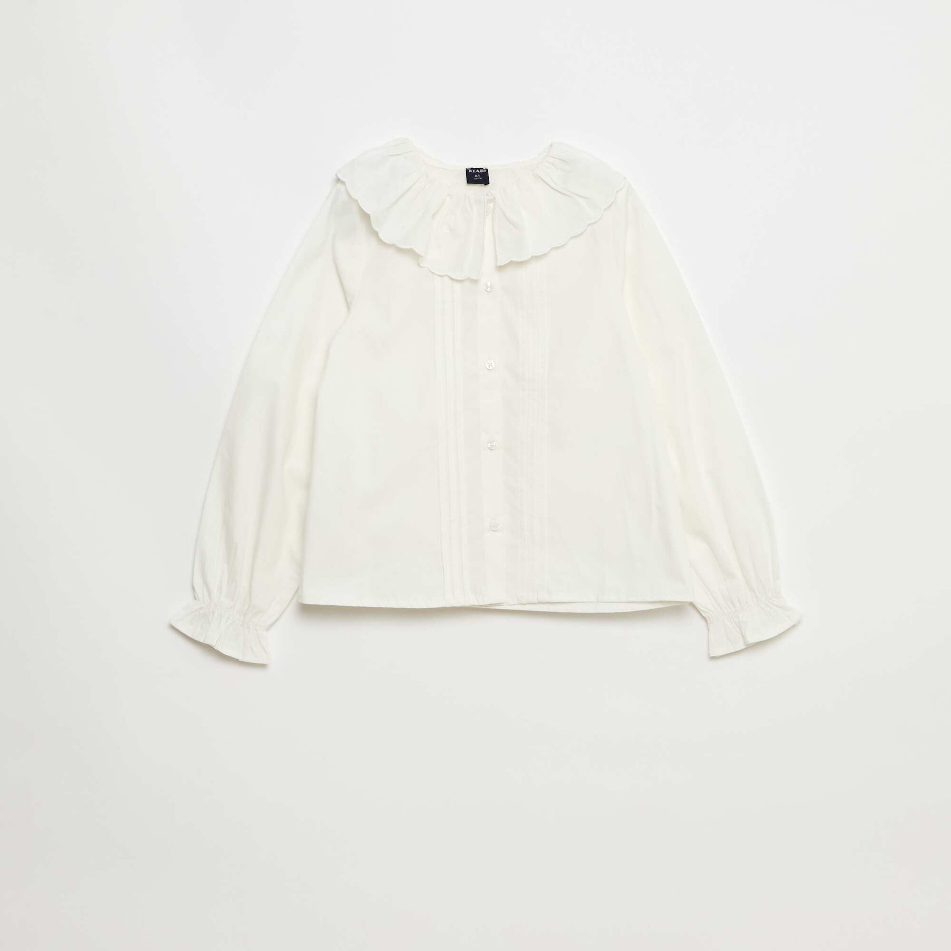 Blouse à collerette unie BLANC