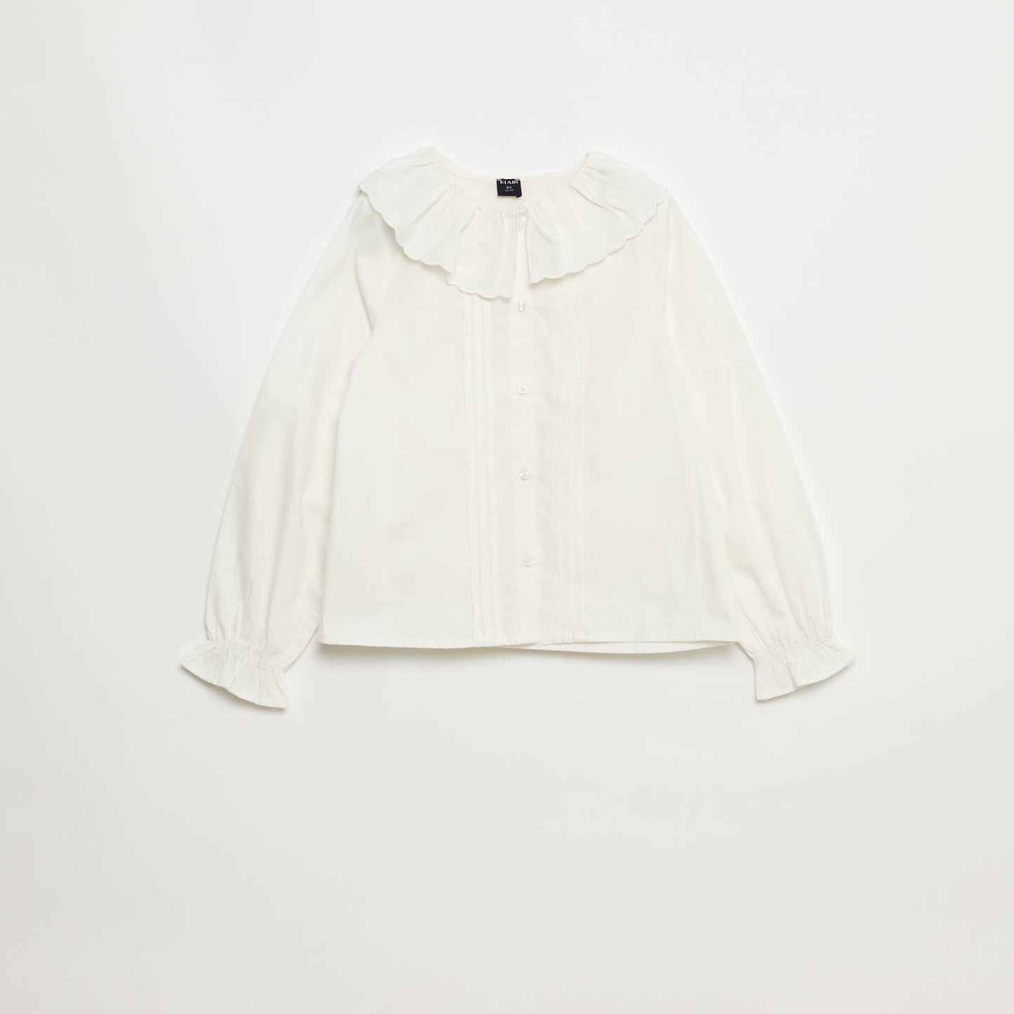 Blouse à collerette unie BLANC