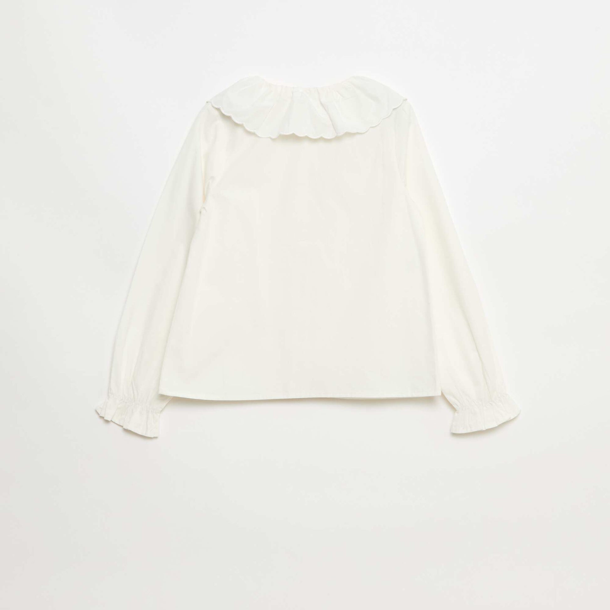 Blouse à collerette unie BLANC