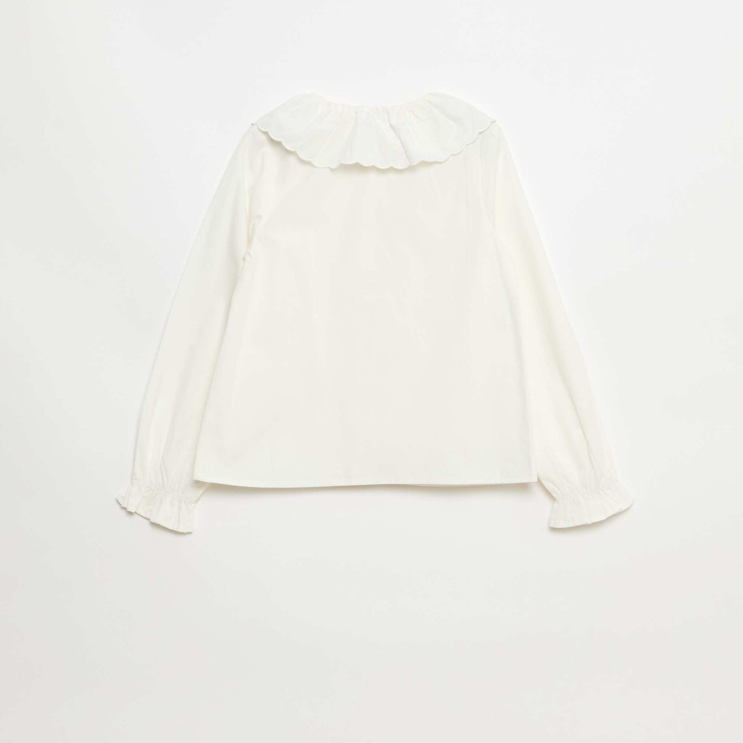 Blouse à collerette unie BLANC
