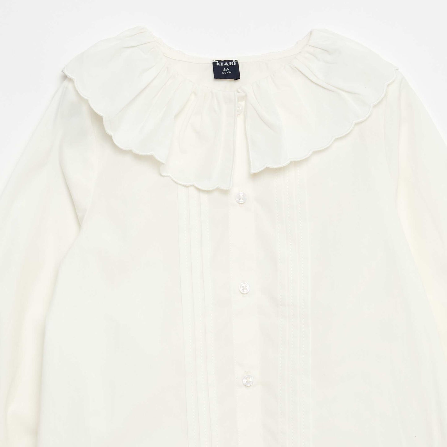 Blouse à collerette unie BLANC