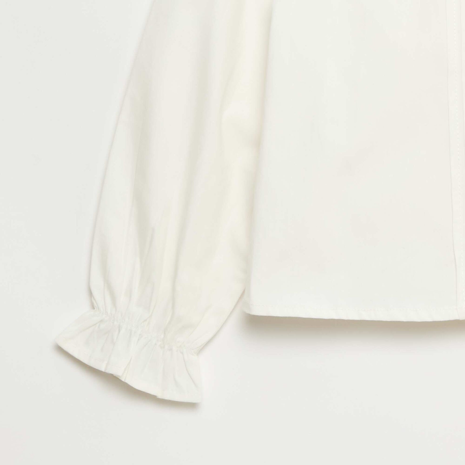 Blouse à collerette unie BLANC