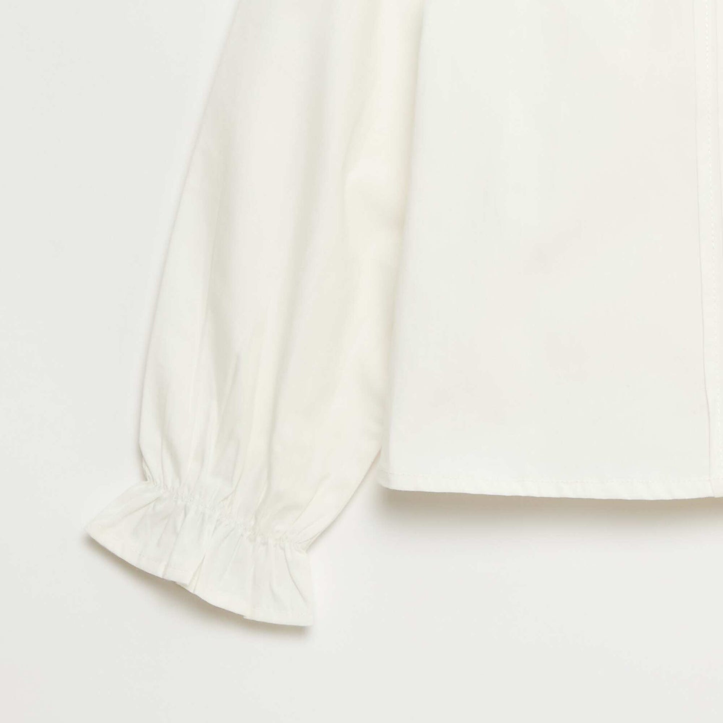 Blouse à collerette unie BLANC