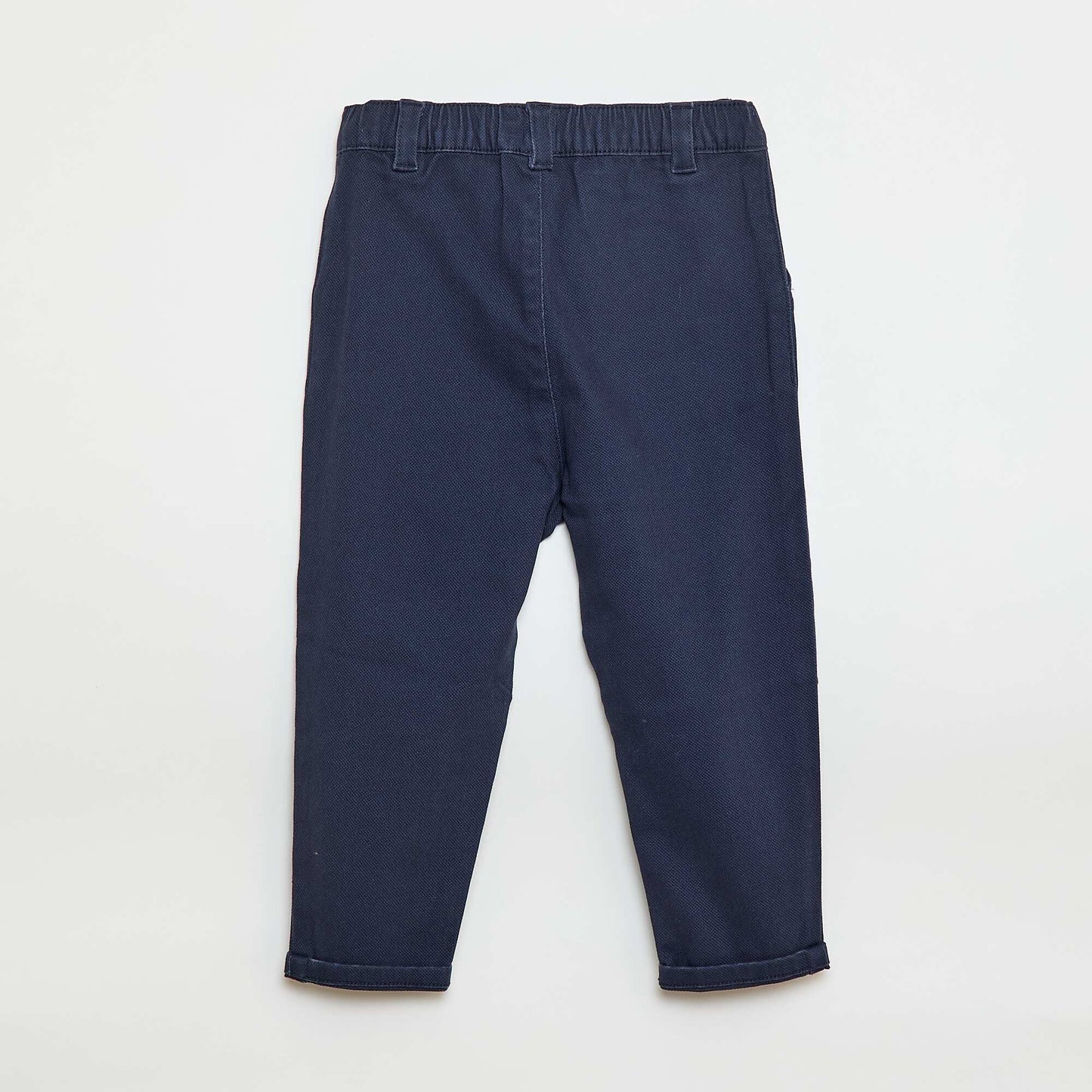 Pantalon paperbag en dobby BLEU