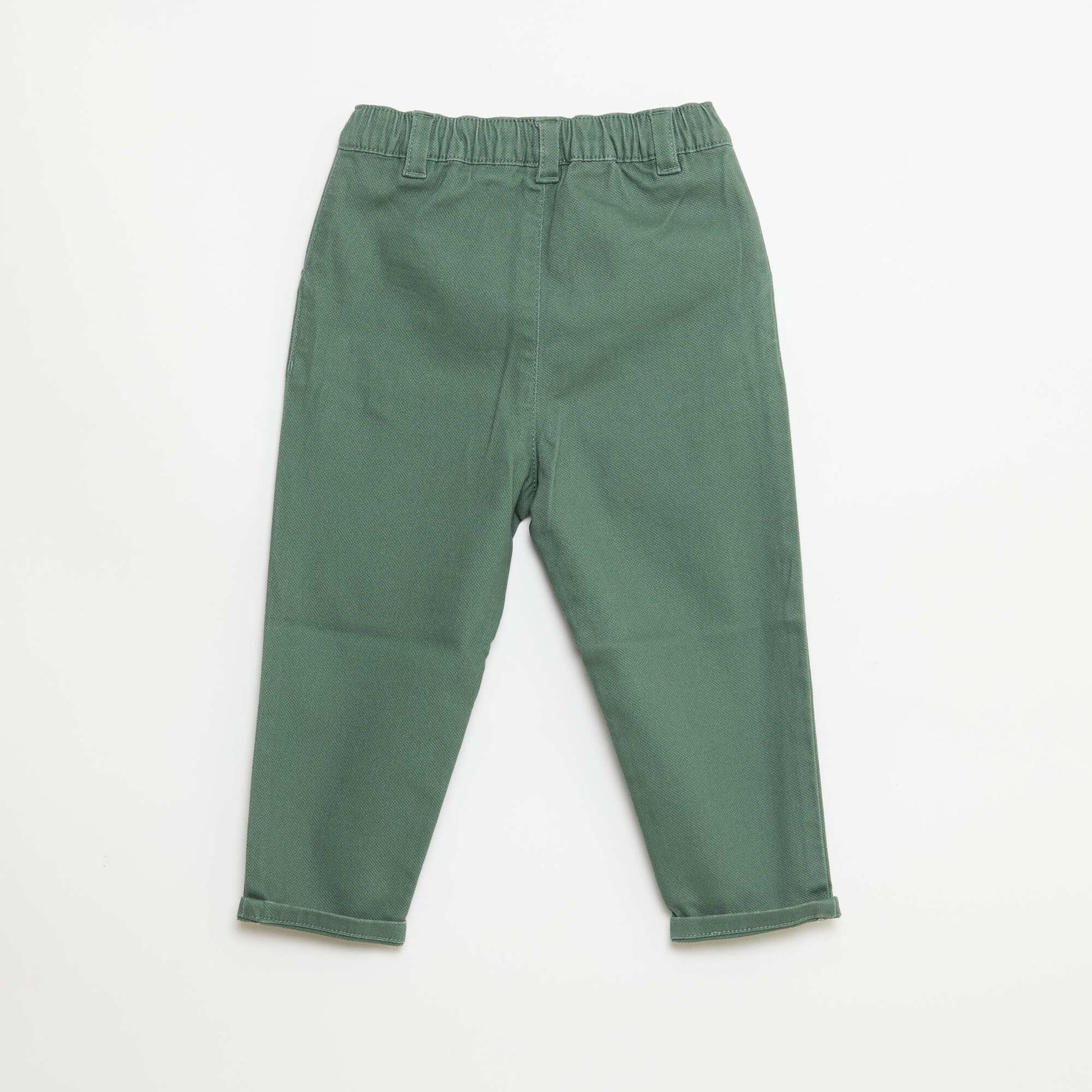Pantalon paperbag en dobby VERT