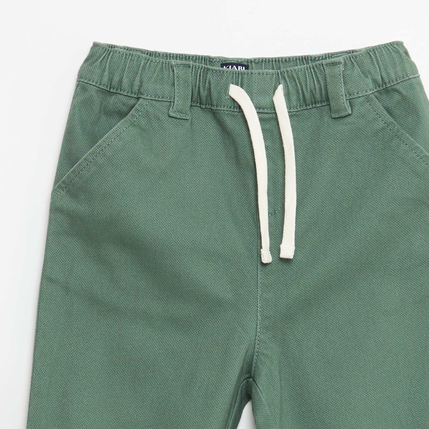 Pantalon paperbag en dobby VERT