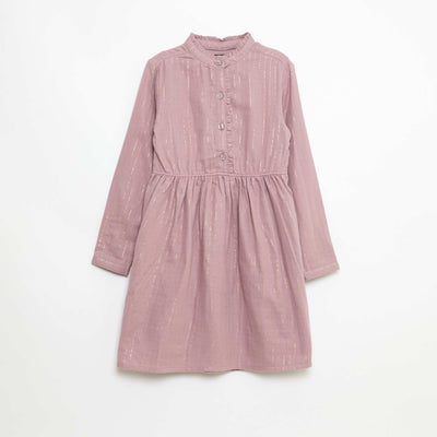 Robe unie avec fils brillants unie ROSE