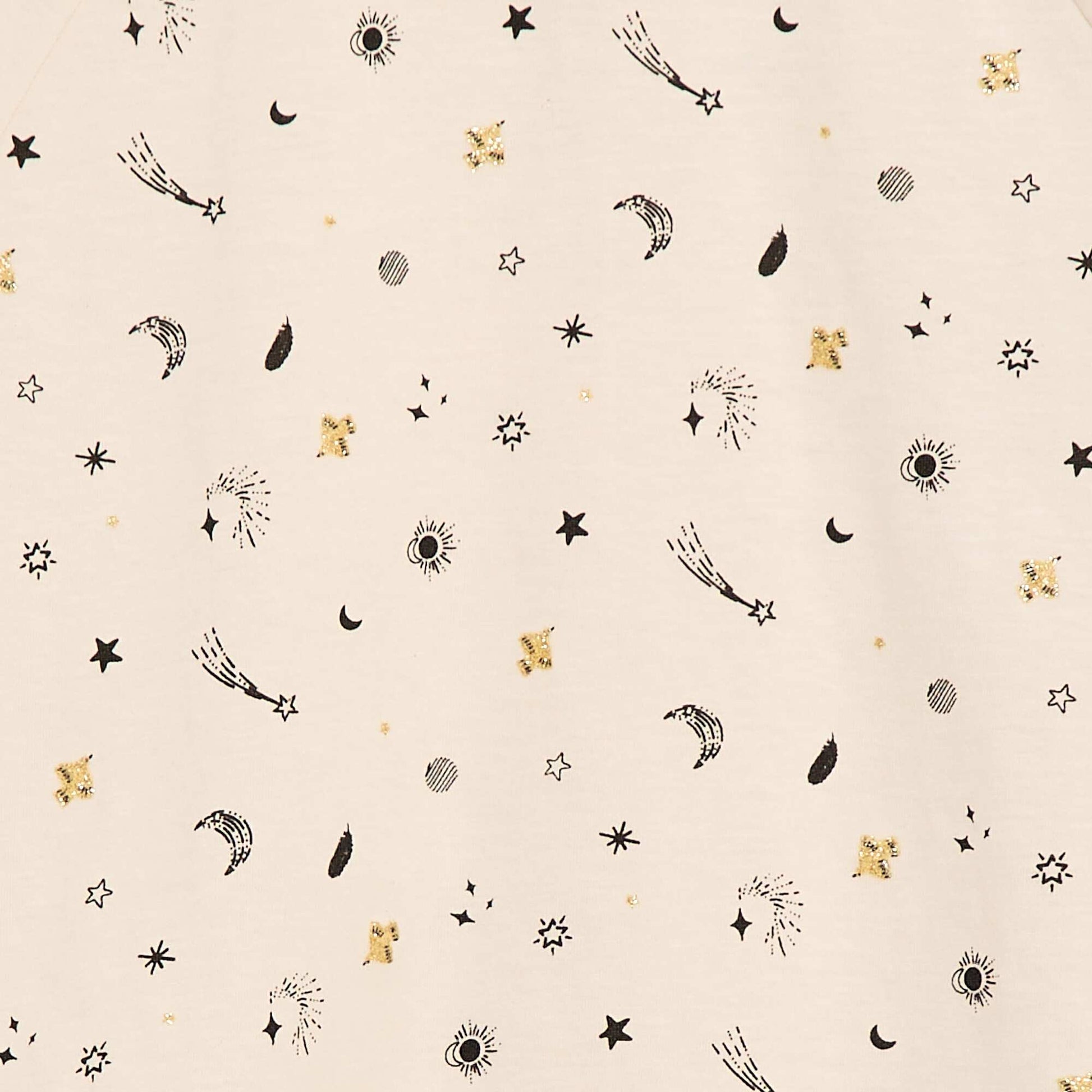 T-shirt col volanté animé en coton BEIGE