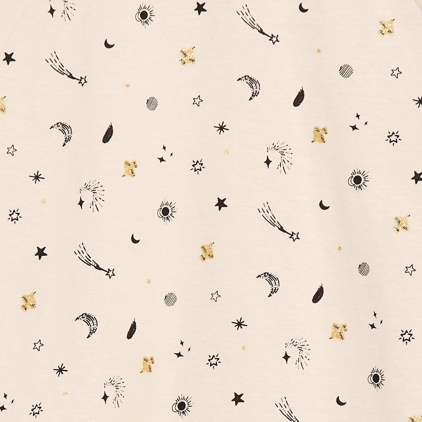 T-shirt col volanté animé en coton BEIGE