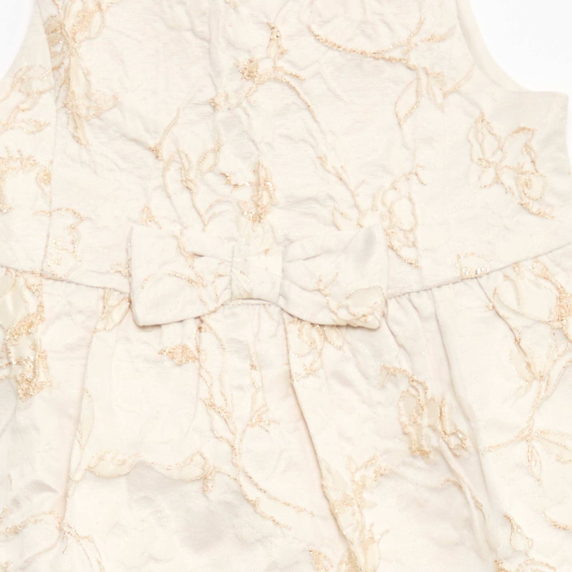 Robe trapèze en jacquard brodé BEIGE