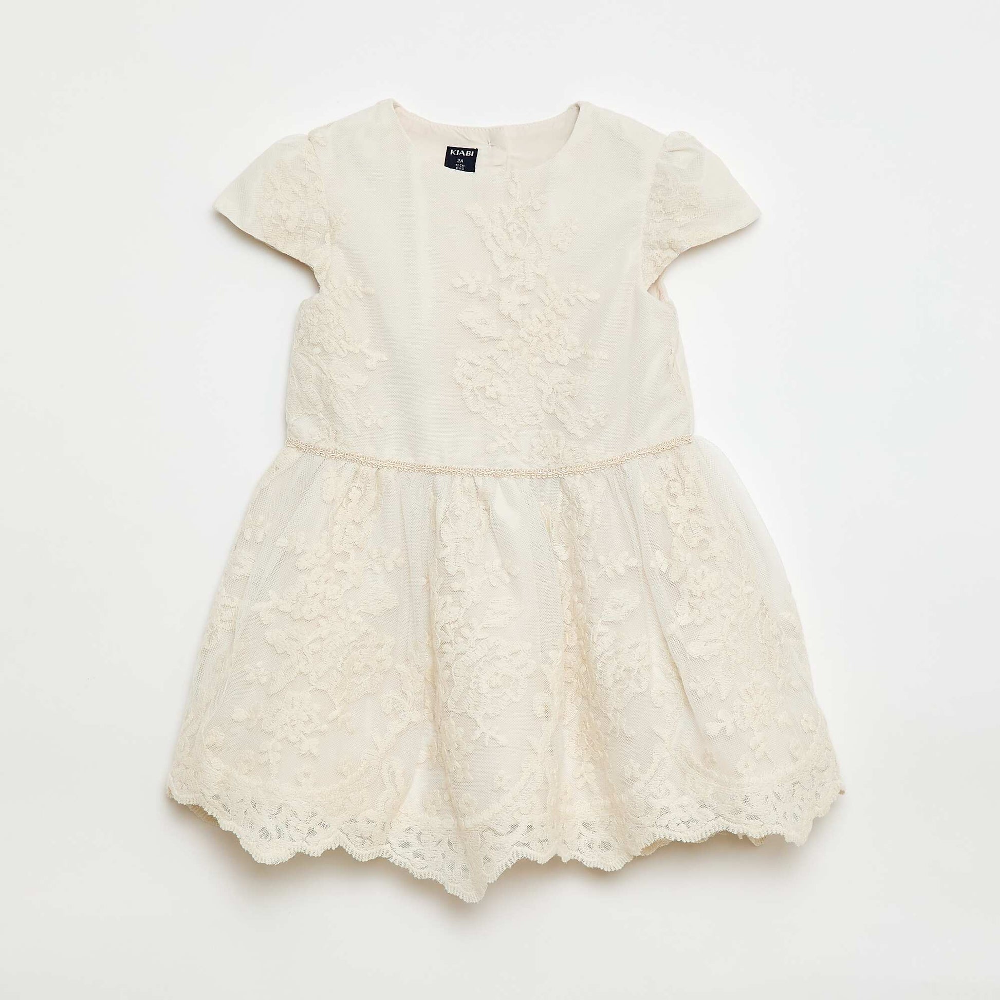 Robe de cérémonie en tulle brodé BLANC