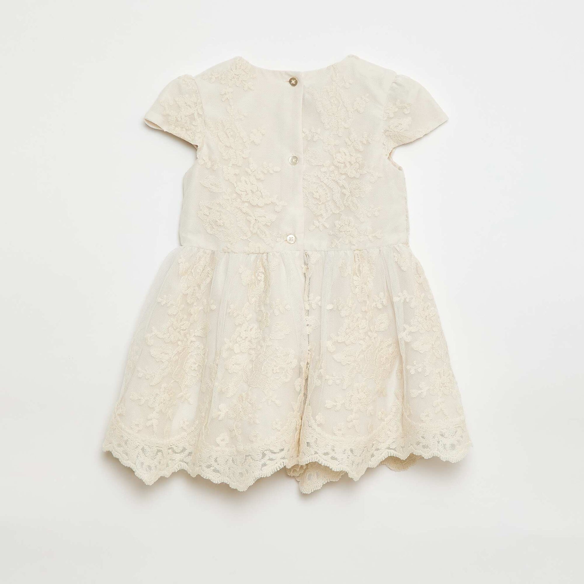 Robe de cérémonie en tulle brodé BLANC