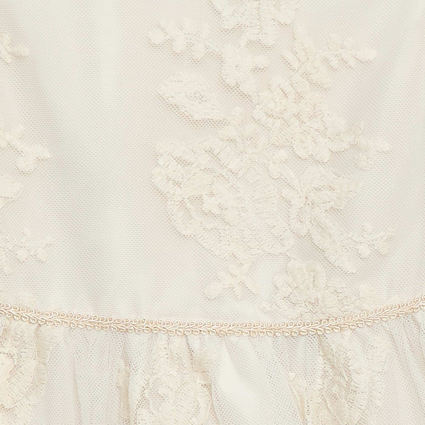 Robe de cérémonie en tulle brodé BLANC