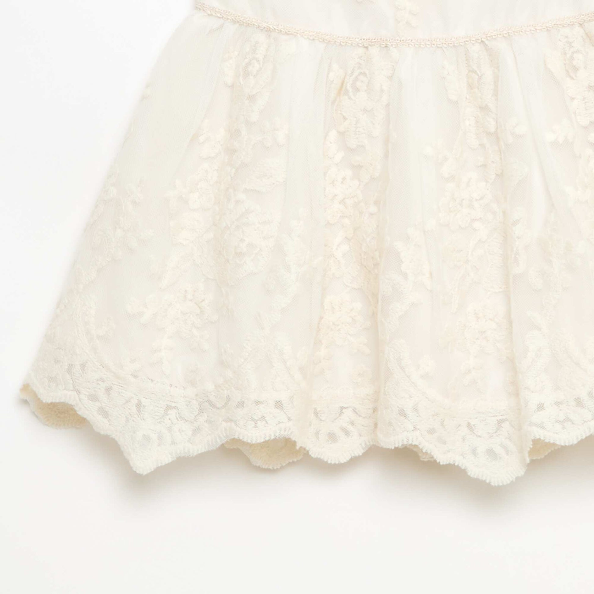 Robe de cérémonie en tulle brodé BLANC