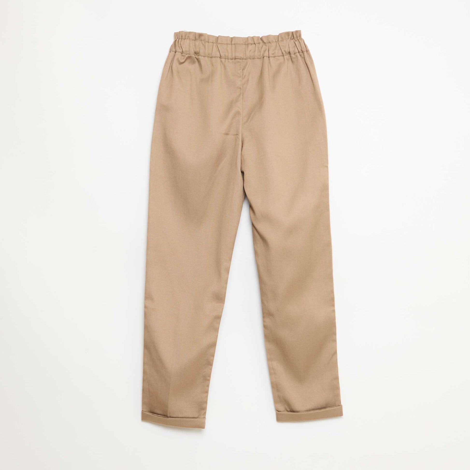 Pantalon en tencel avec nœud uni BEIGE