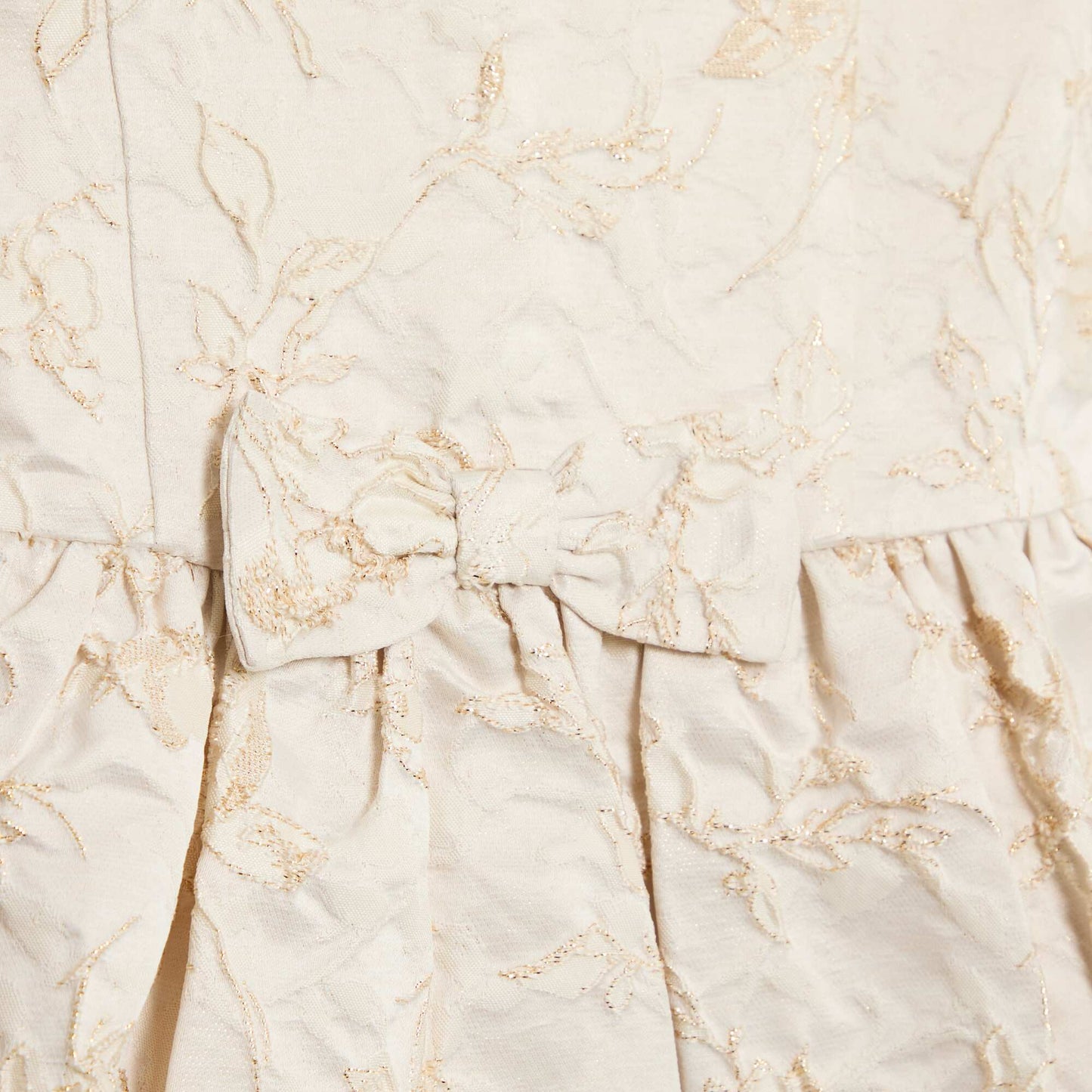 Robe sans manche en jacquard avec gros nœud BEIGE