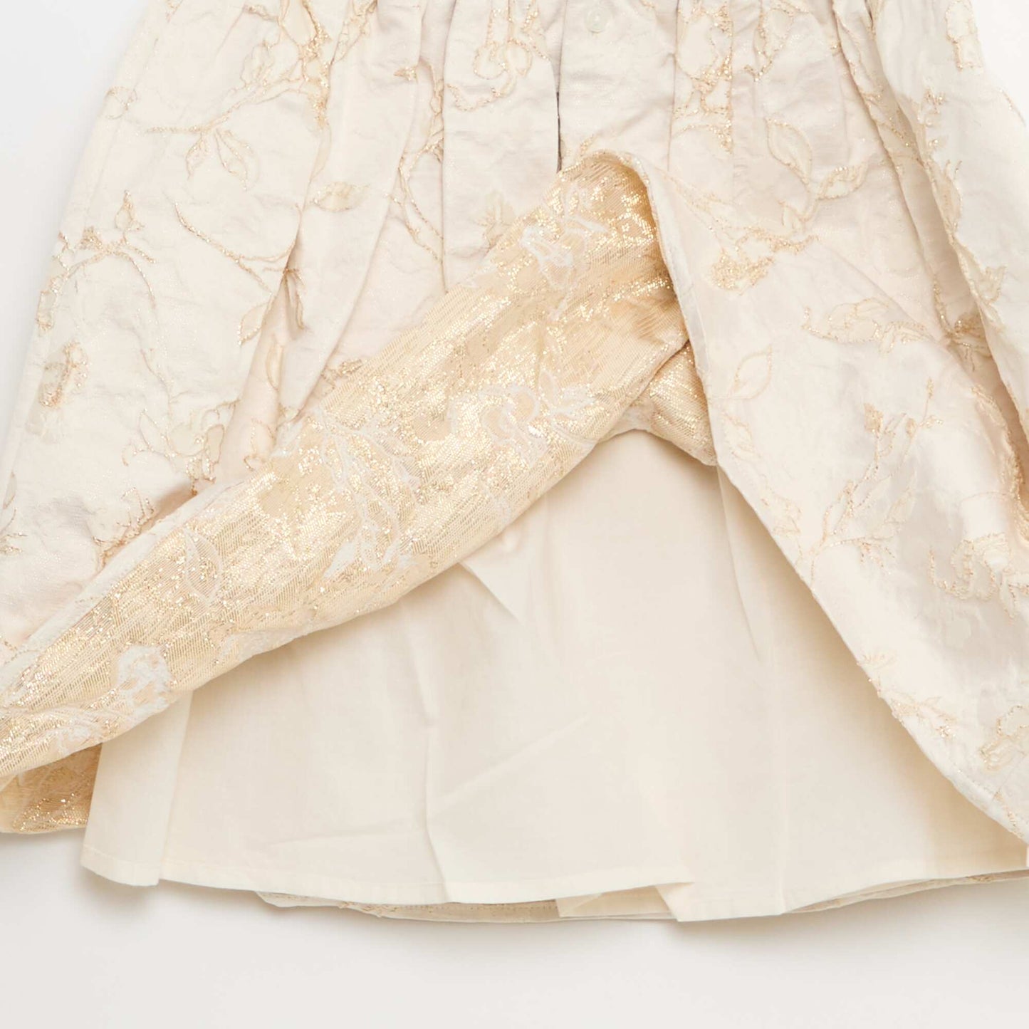 Robe sans manche en jacquard avec gros nœud BEIGE