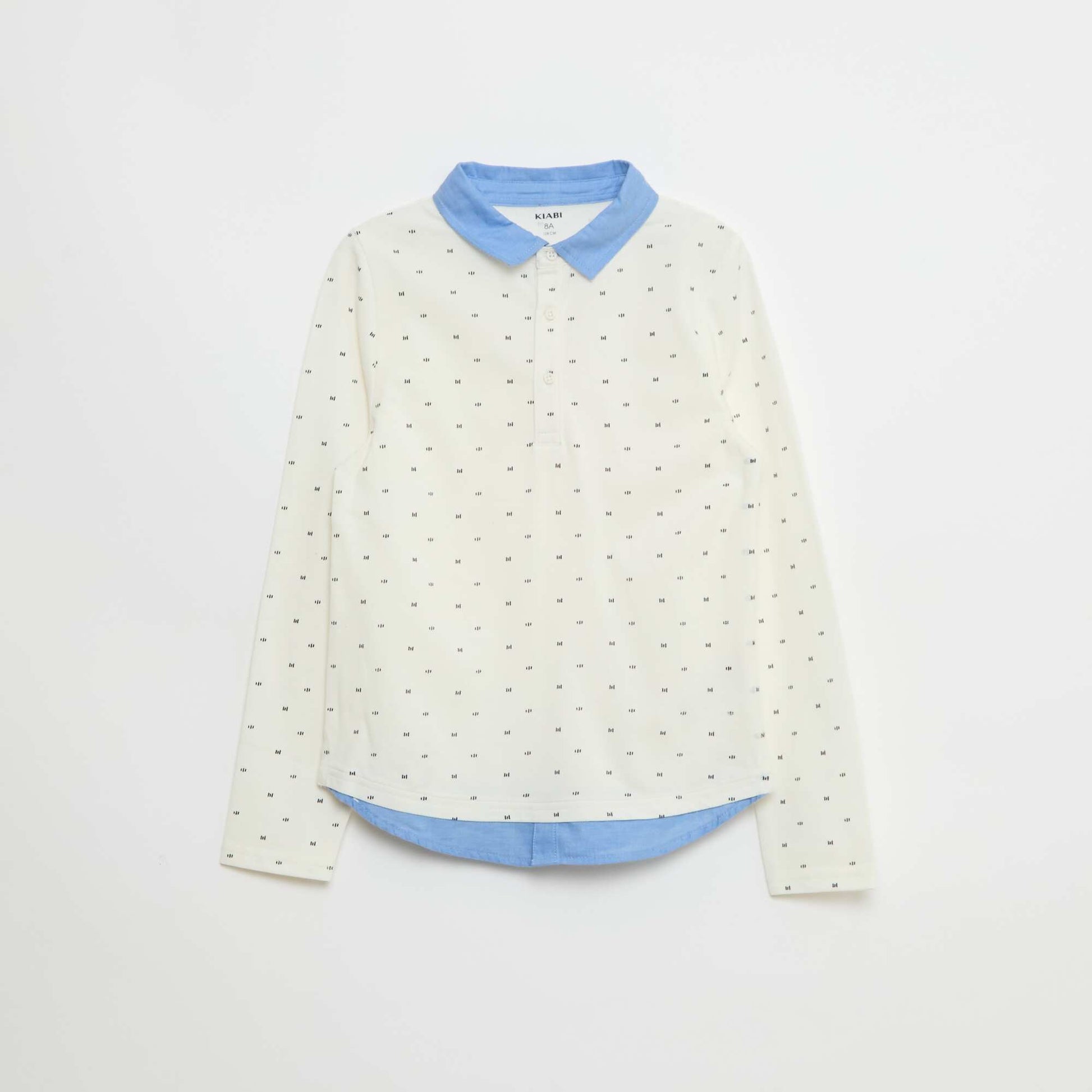 Polo piqué 2 en 1 all-over en coton BLANC