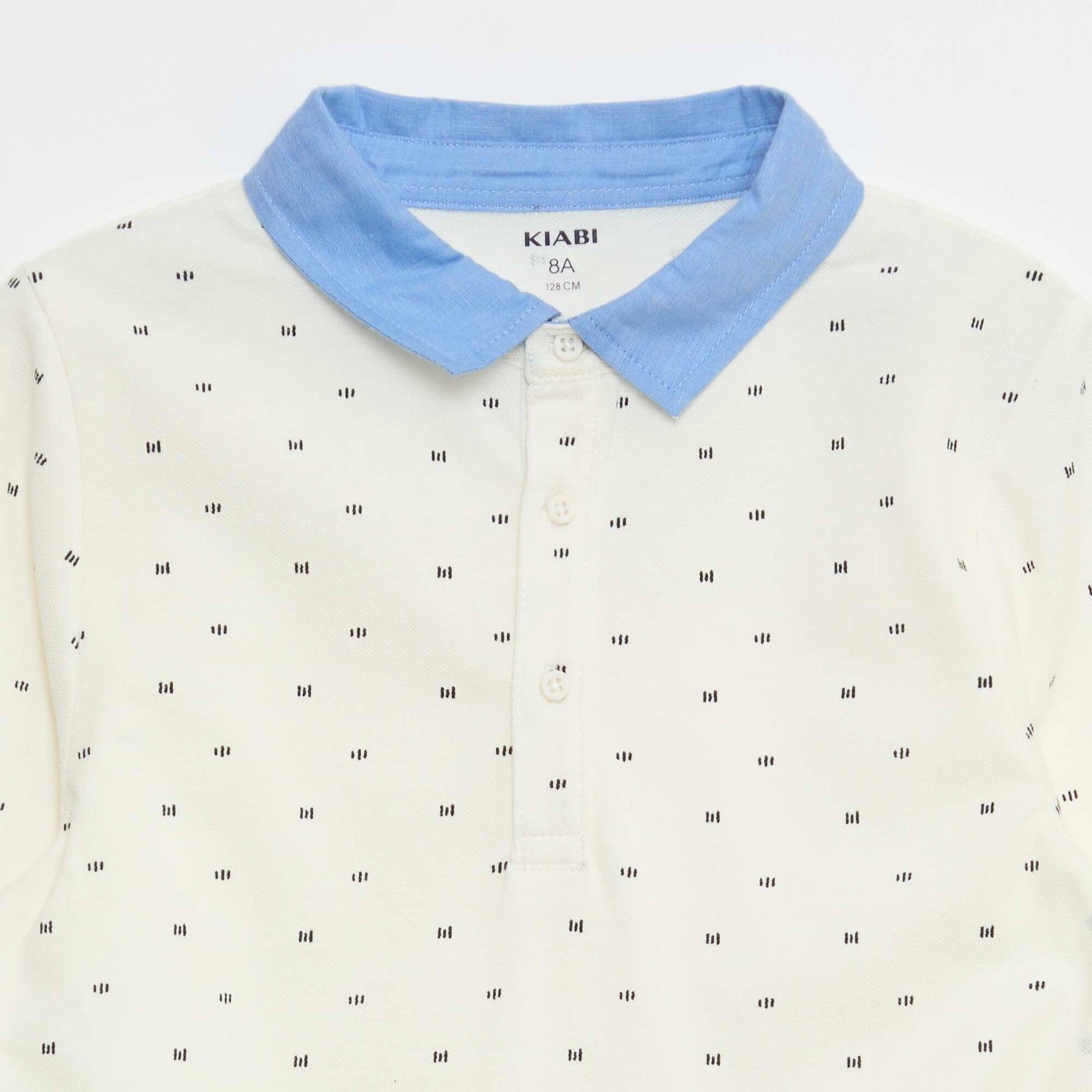Polo piqué 2 en 1 all-over en coton BLANC