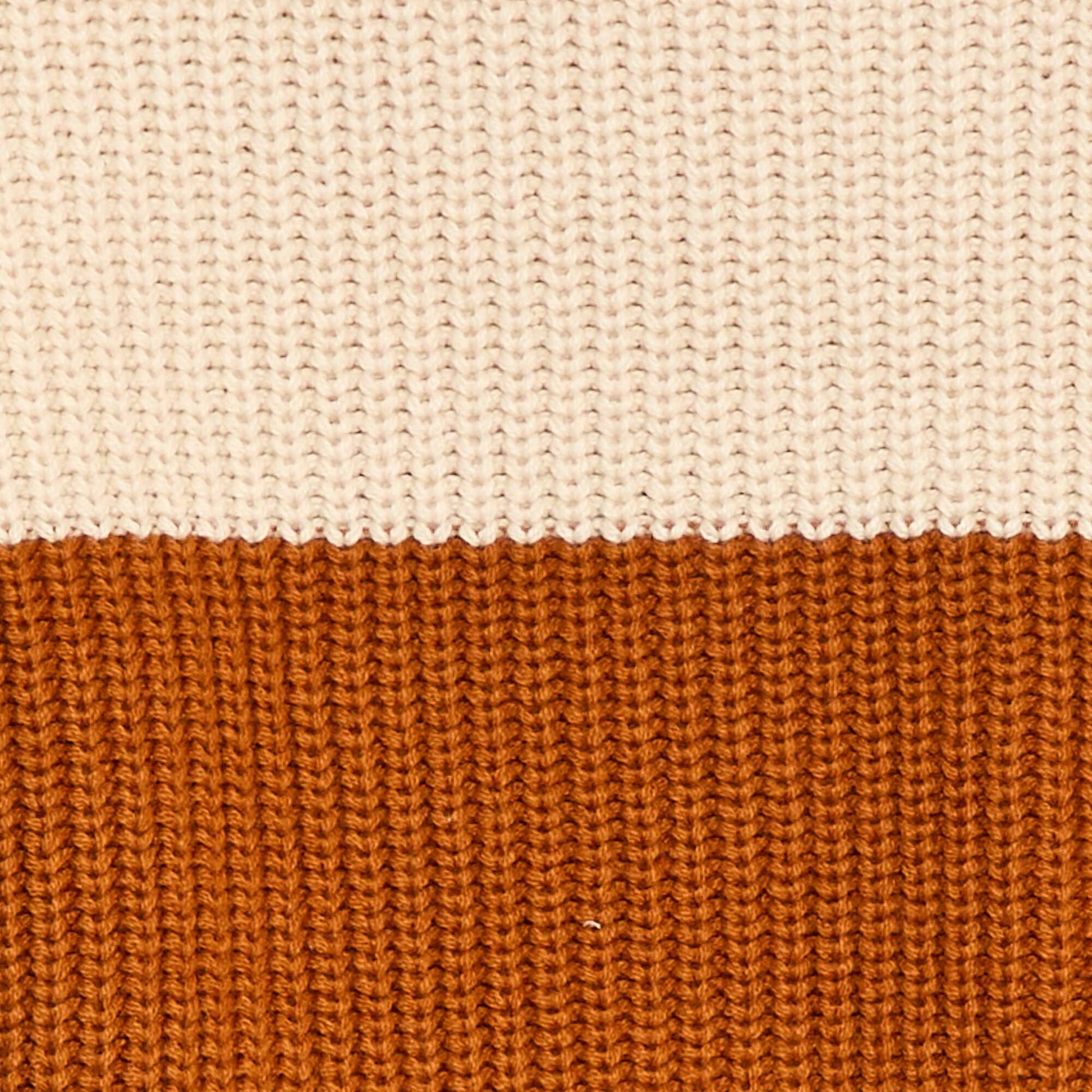 Pull tricoté en color block BEIGE