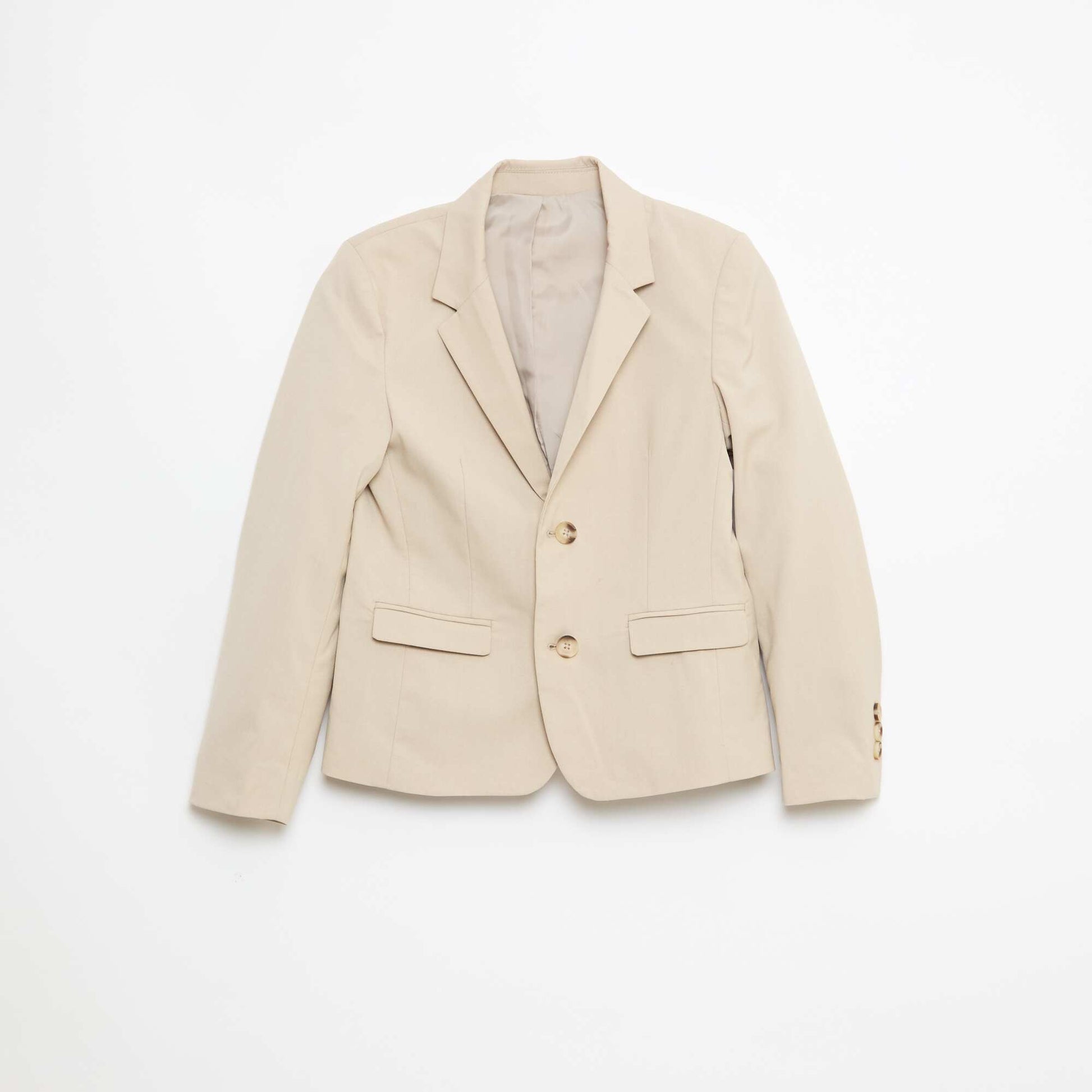 Veste de costume regular en coton unie BEIGE
