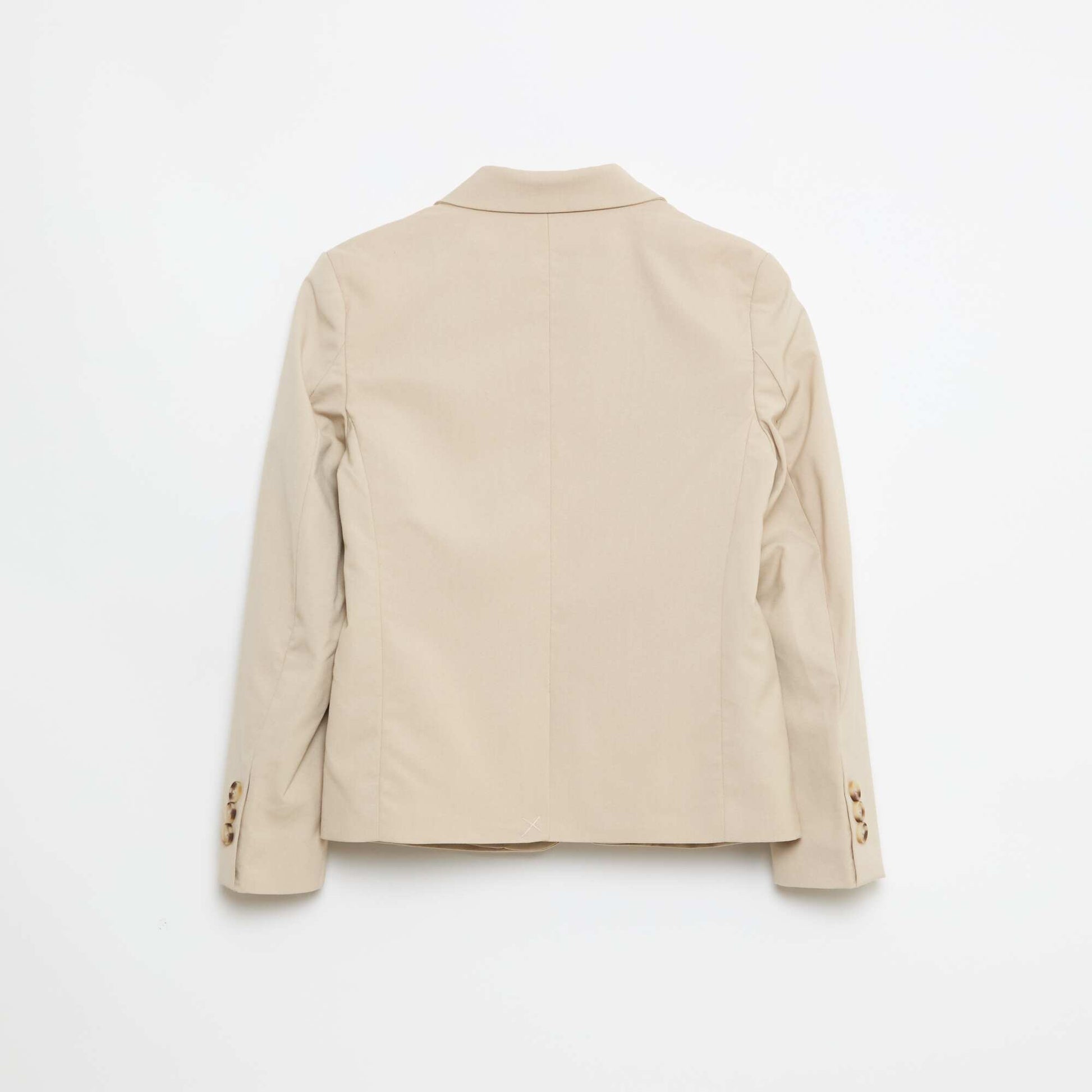 Veste de costume regular en coton unie BEIGE