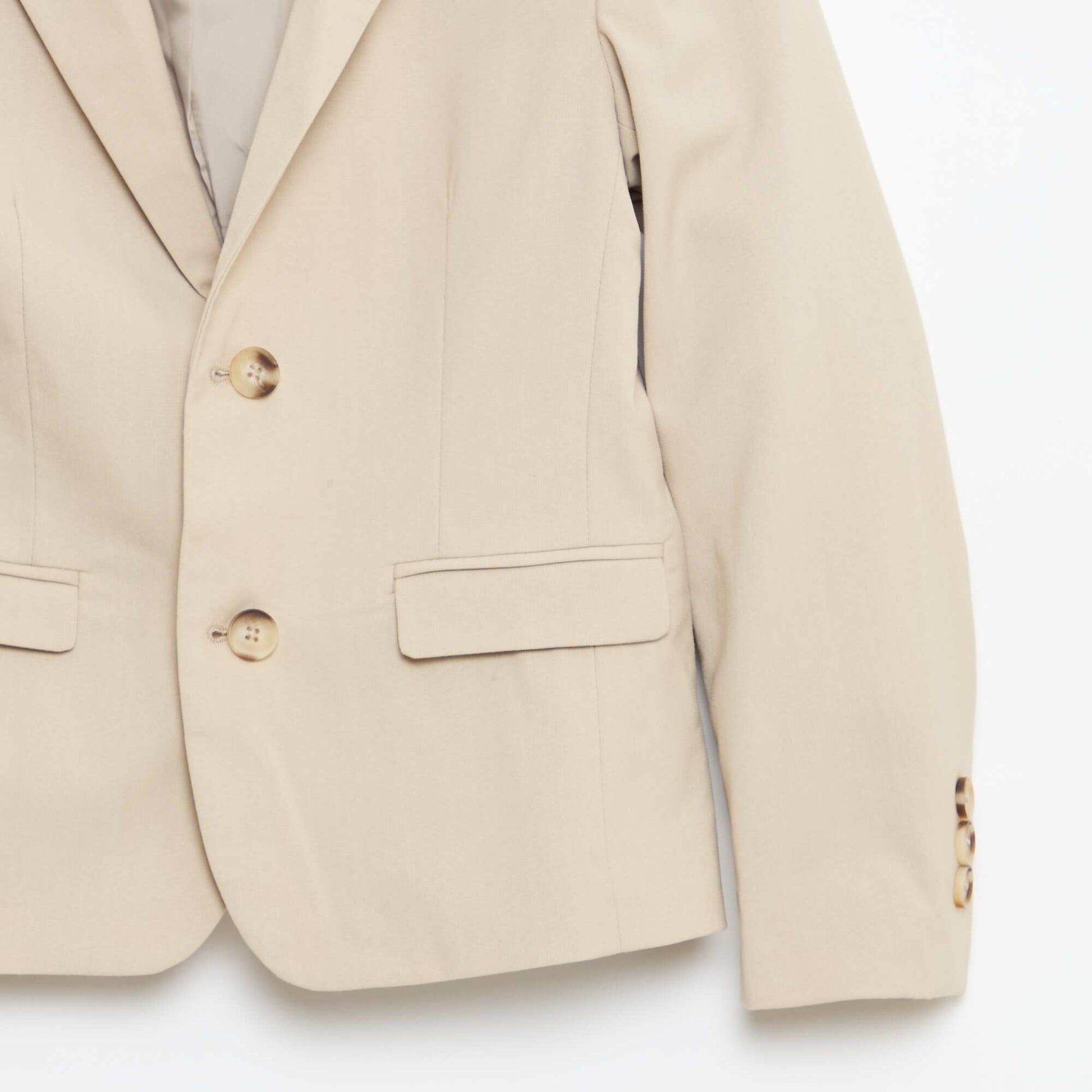 Veste de costume regular en coton unie BEIGE