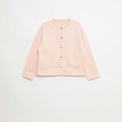 Gilet boutonné en polaire uni ROSE