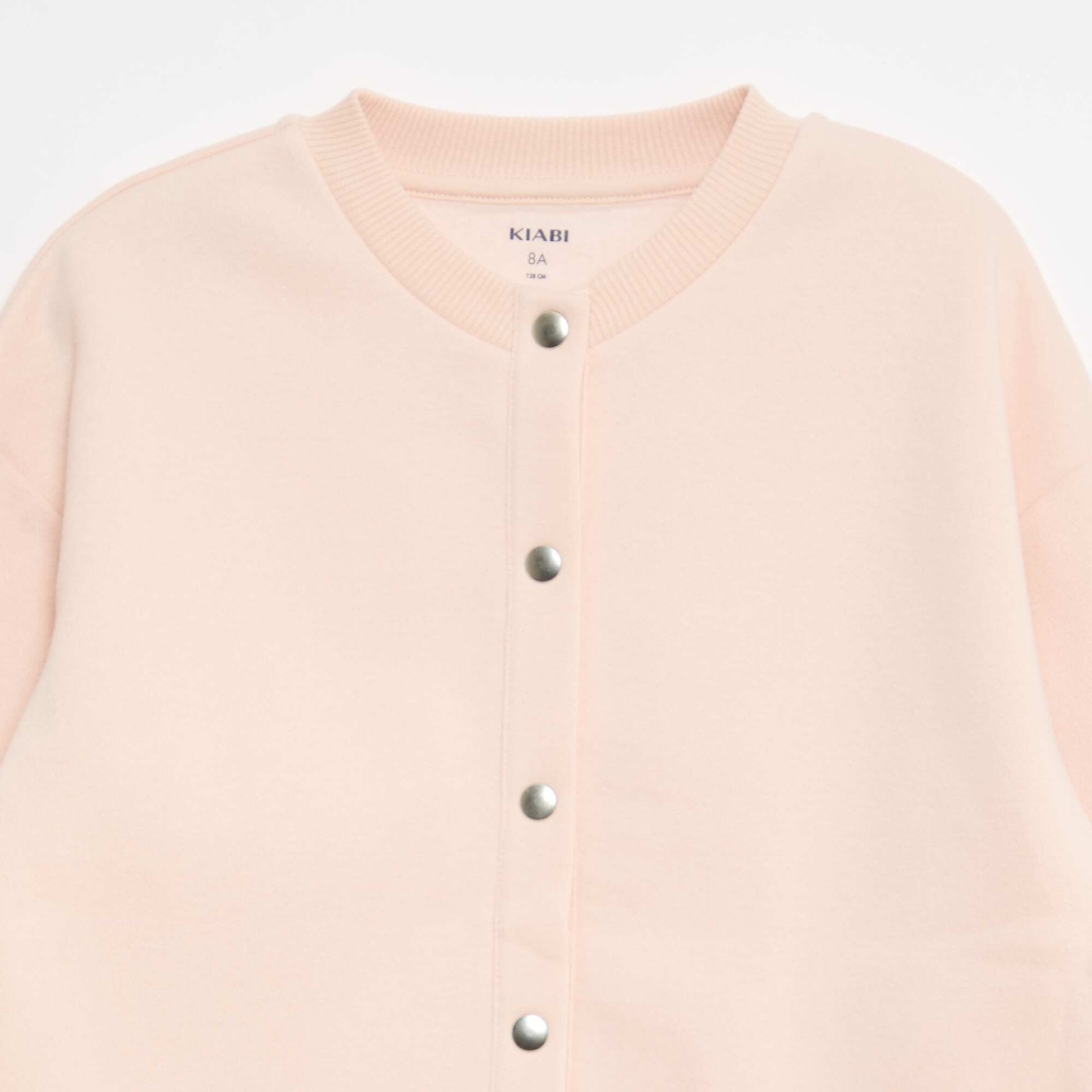 Gilet boutonné en polaire uni ROSE