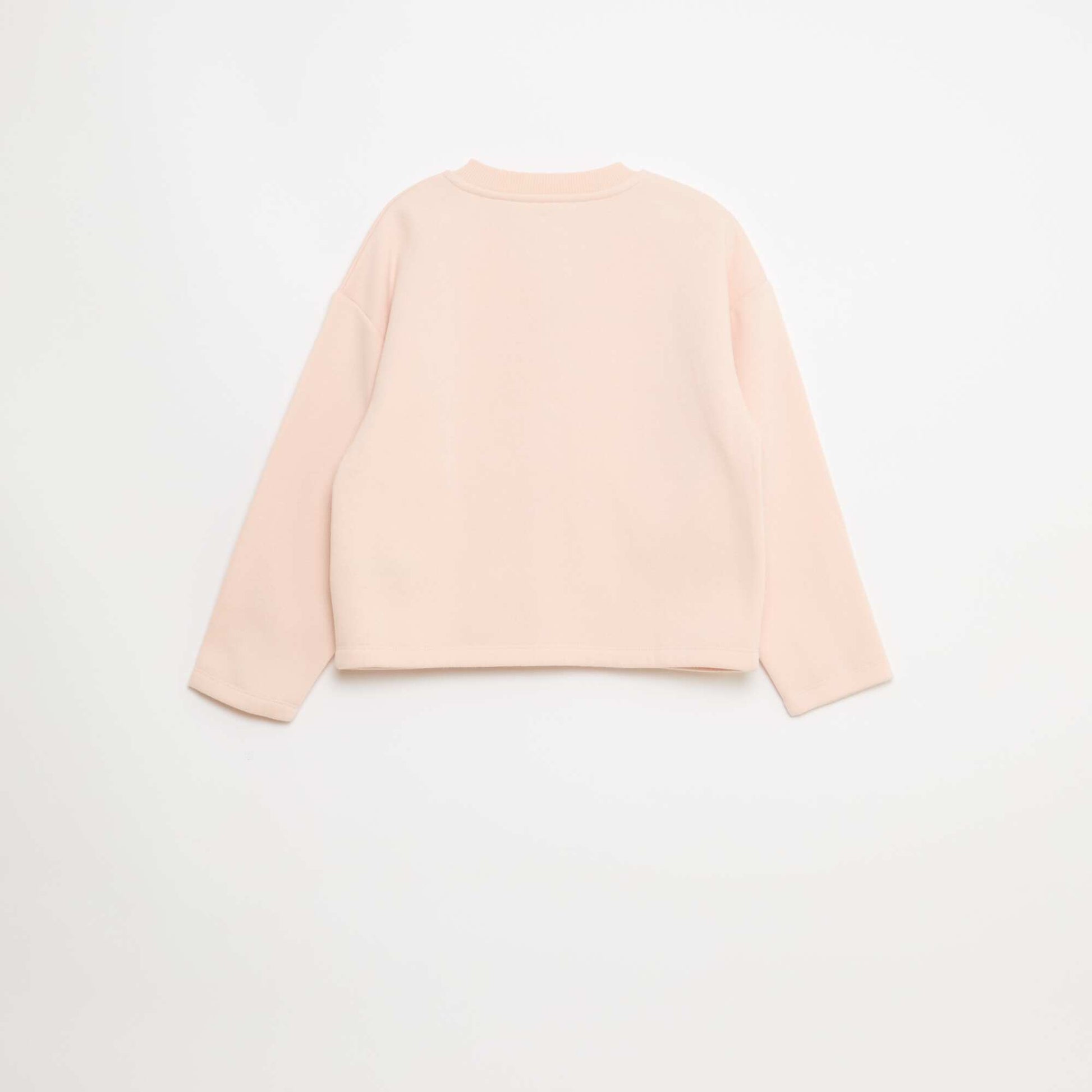Gilet boutonné en polaire uni ROSE