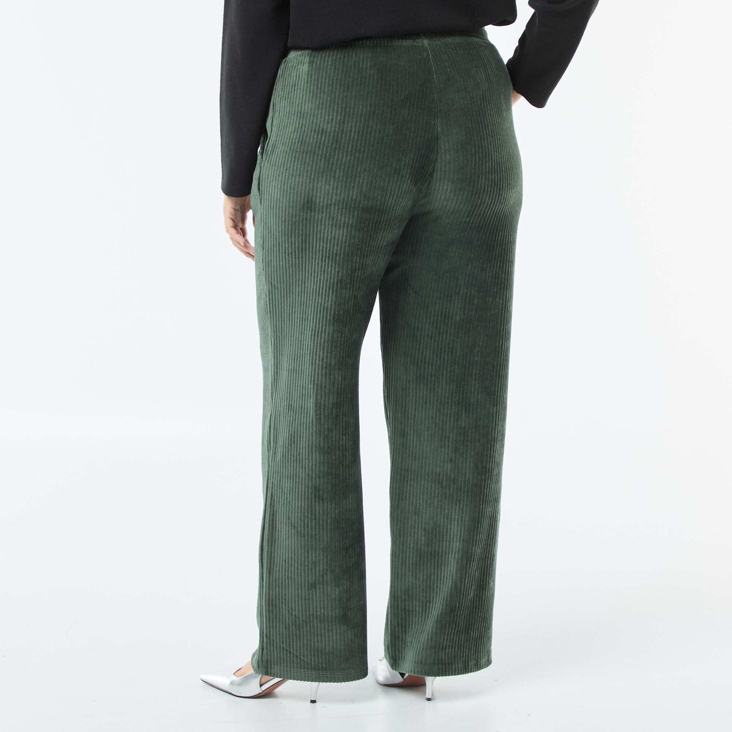 Pantalon jogging en velours côtelé VERT