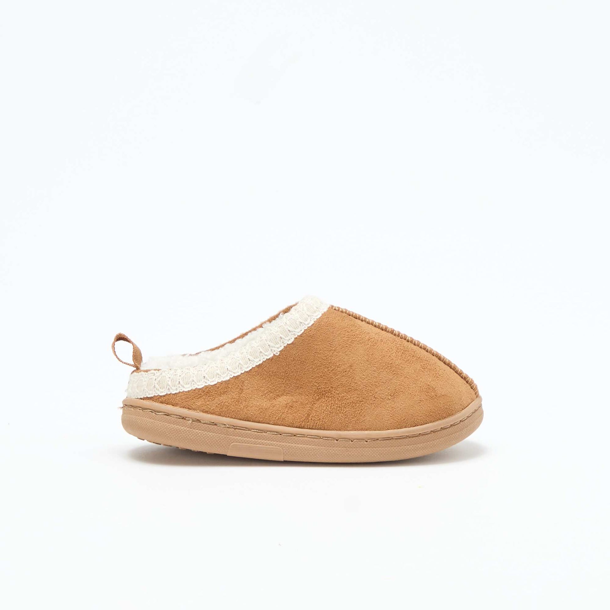 Mules en suédine avec détail MARRON