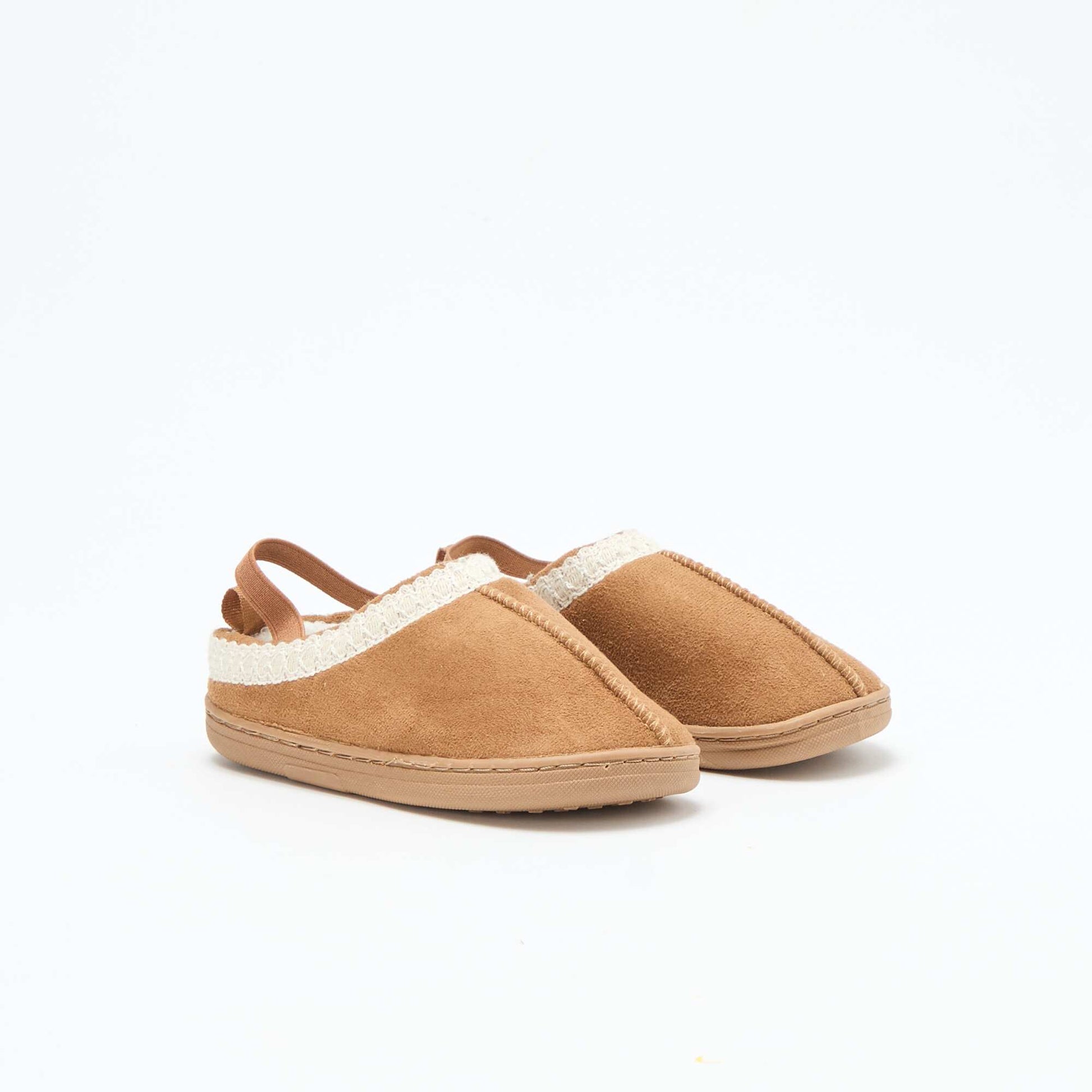 Chaussures mules suédine avec détails MARRON