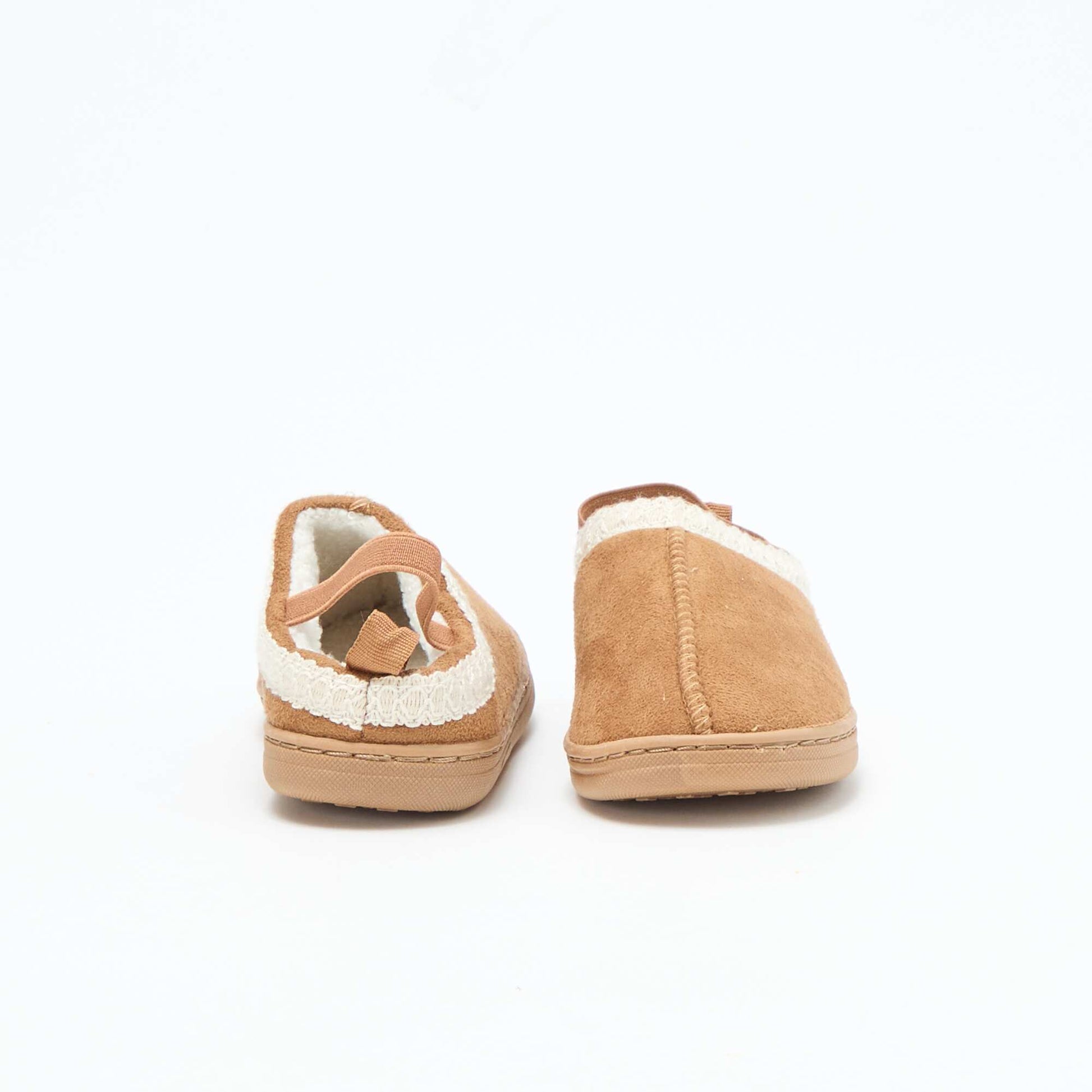 Chaussures mules suédine avec détails MARRON